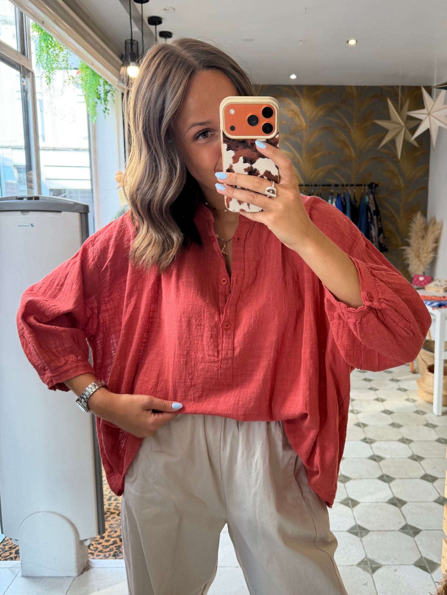 Chemise Ava en Garza Corail - Johanna Paris
