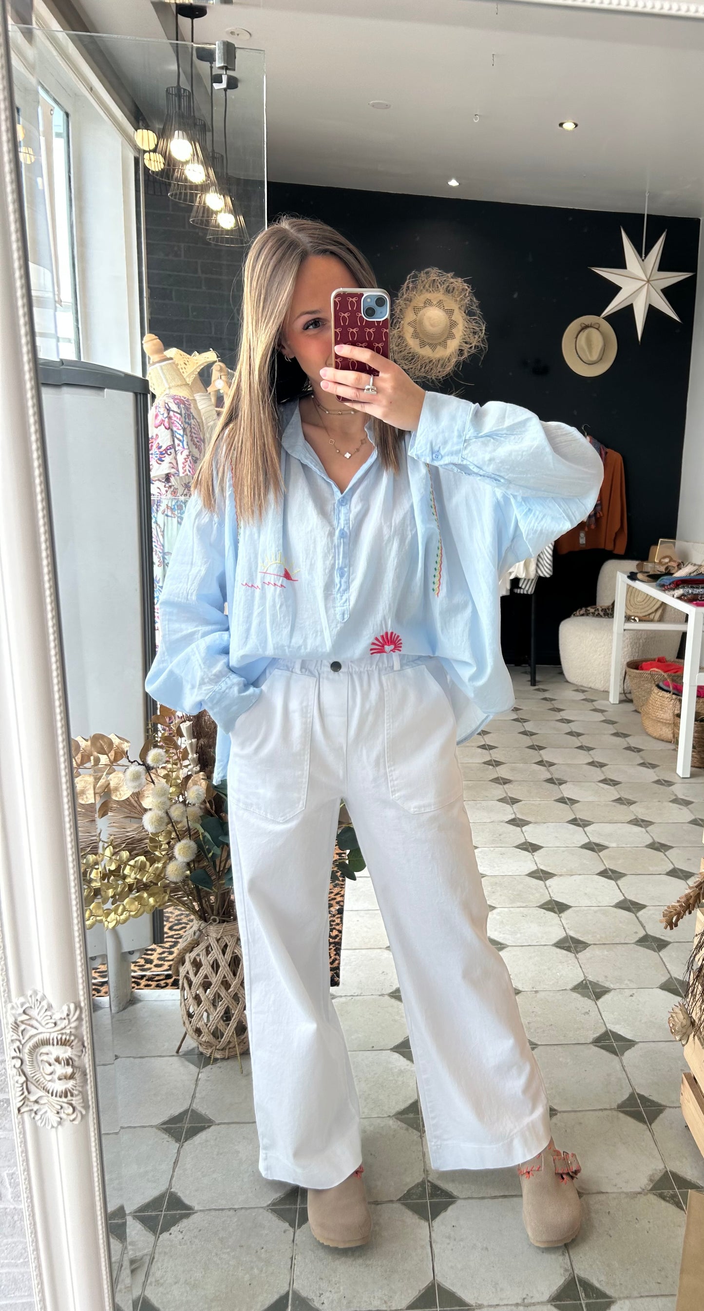 Pantalon en toile large blanc - Johanna Paris