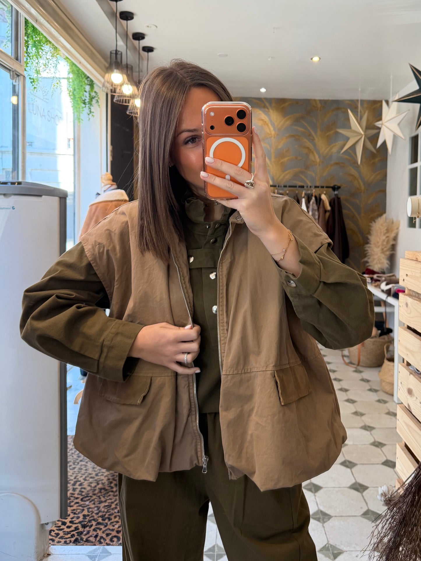 Gilet sans manches Octavie Camel - Johanna Paris