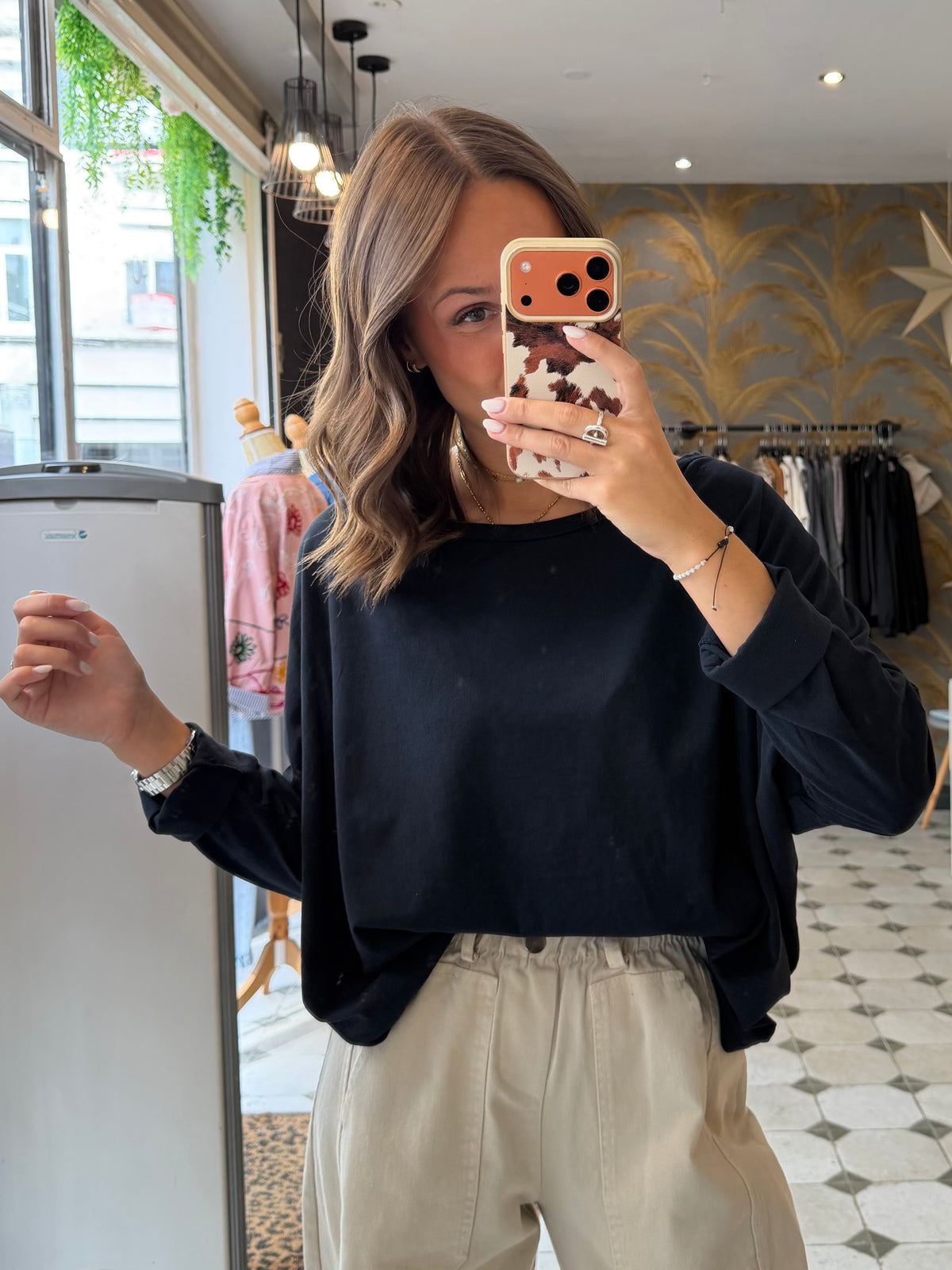 T-Shirt Col Bateau bleu marine - Johanna Paris