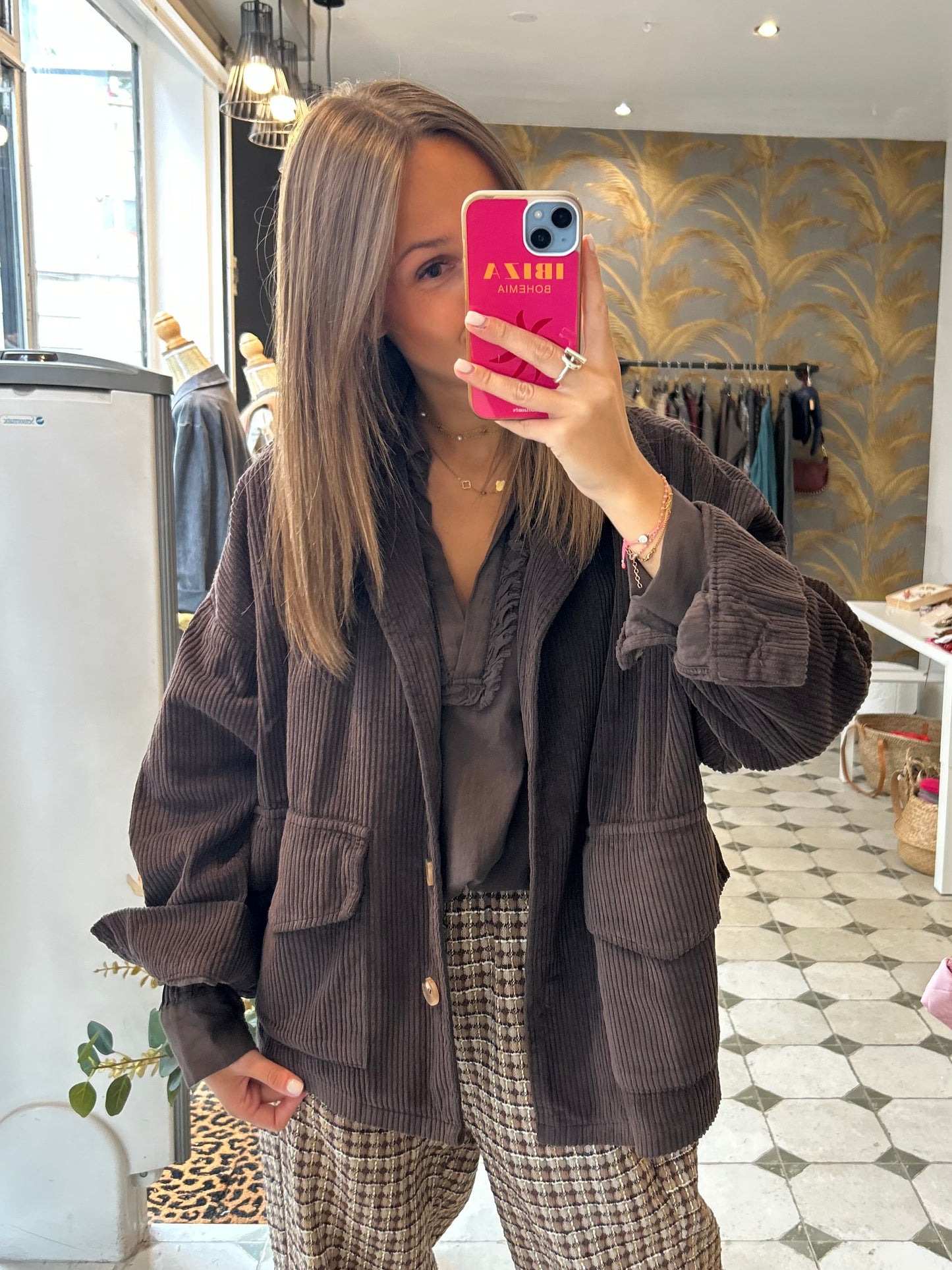 Veste en velours Mélissa chocolat - Johanna Paris