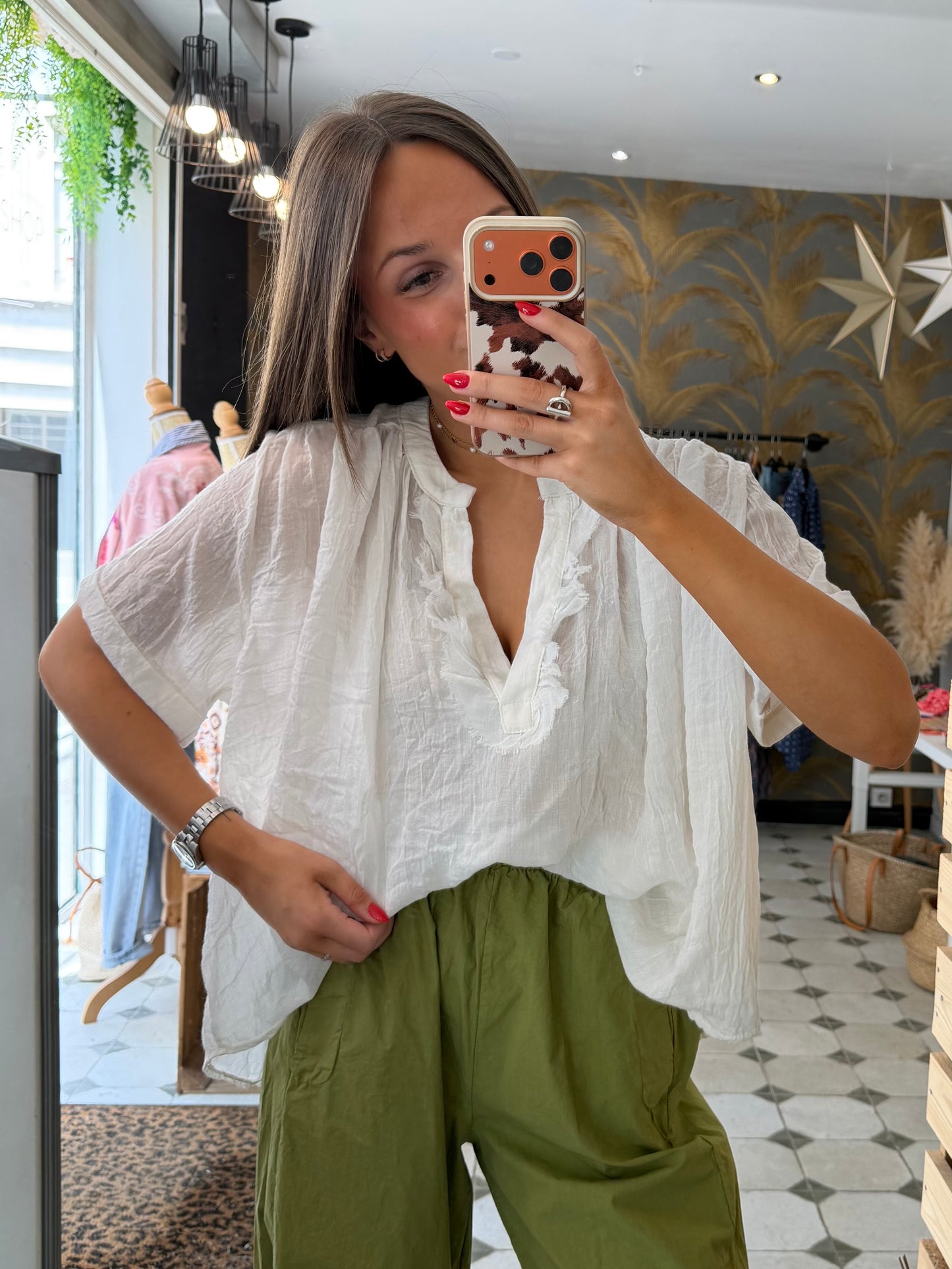 Blouse Aria manches courtes blanc - Johanna Paris