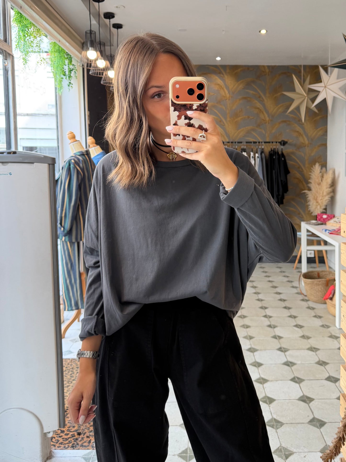 T-Shirt Col Bateau gris - Johanna Paris
