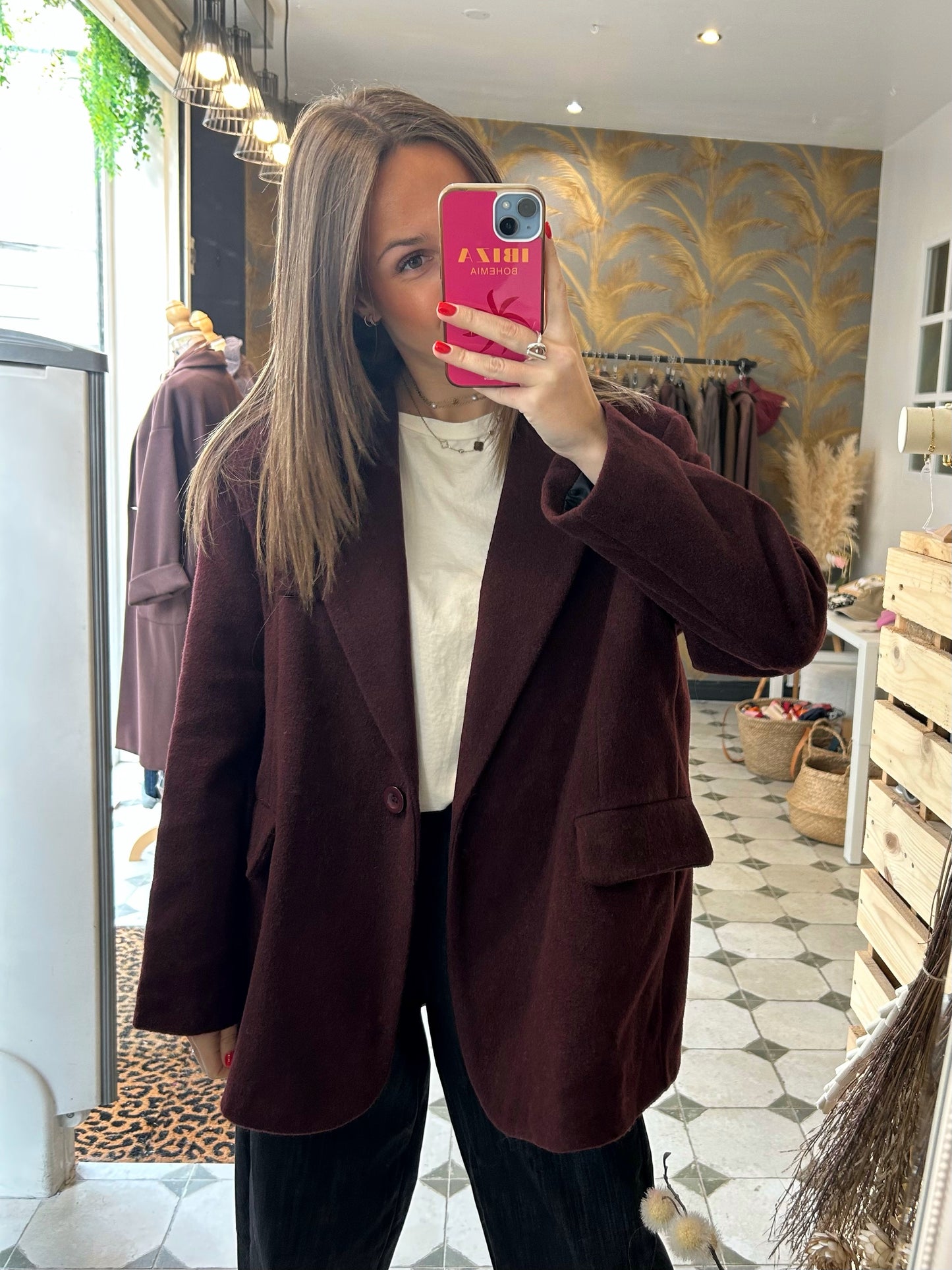 Blazer en laine bordeaux - Johanna Paris