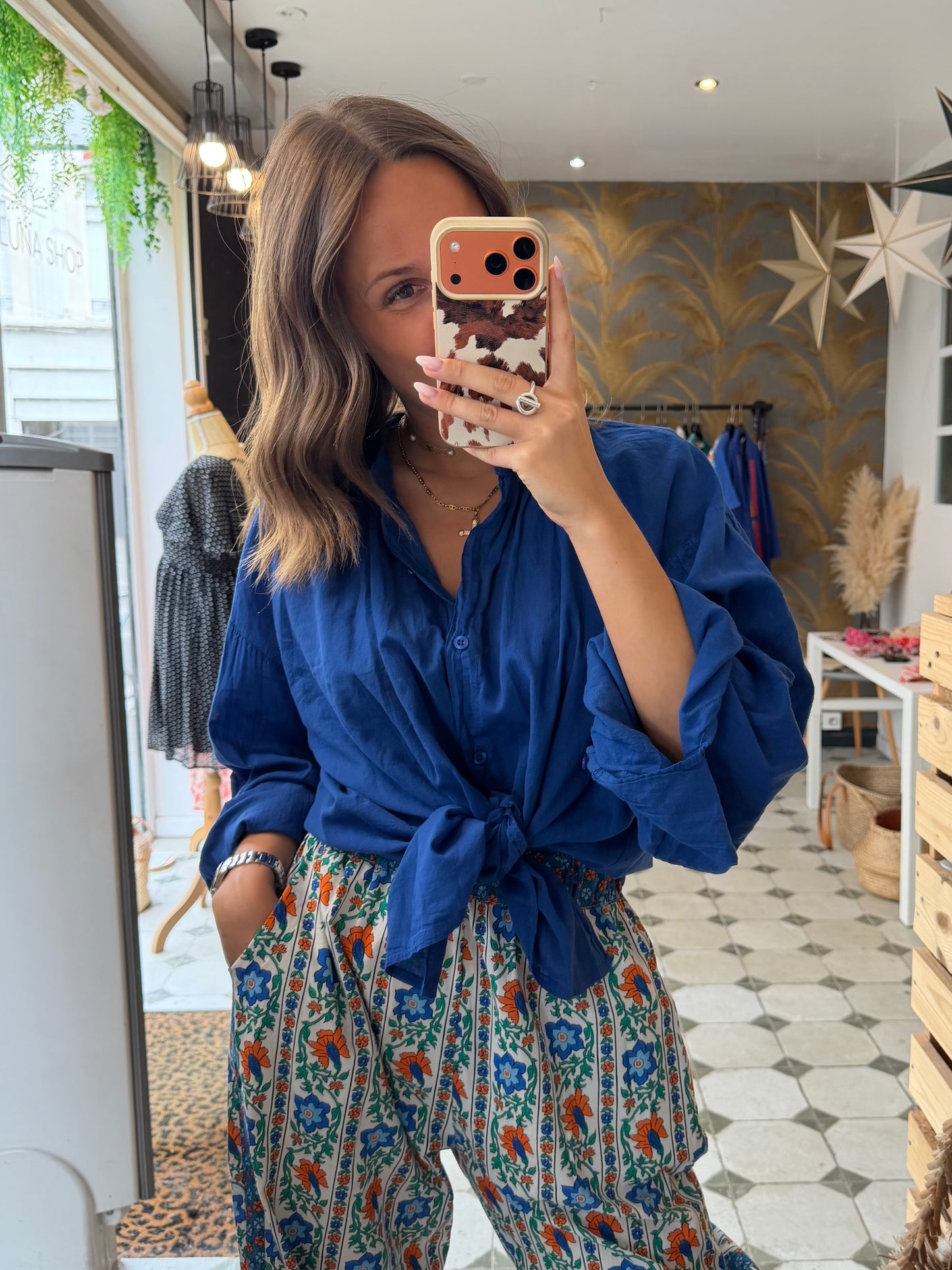 Chemise Clémentine bleu électrique - Johanna Paris
