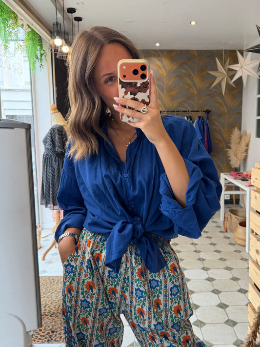 Chemise Clémentine bleu électrique - Johanna Paris