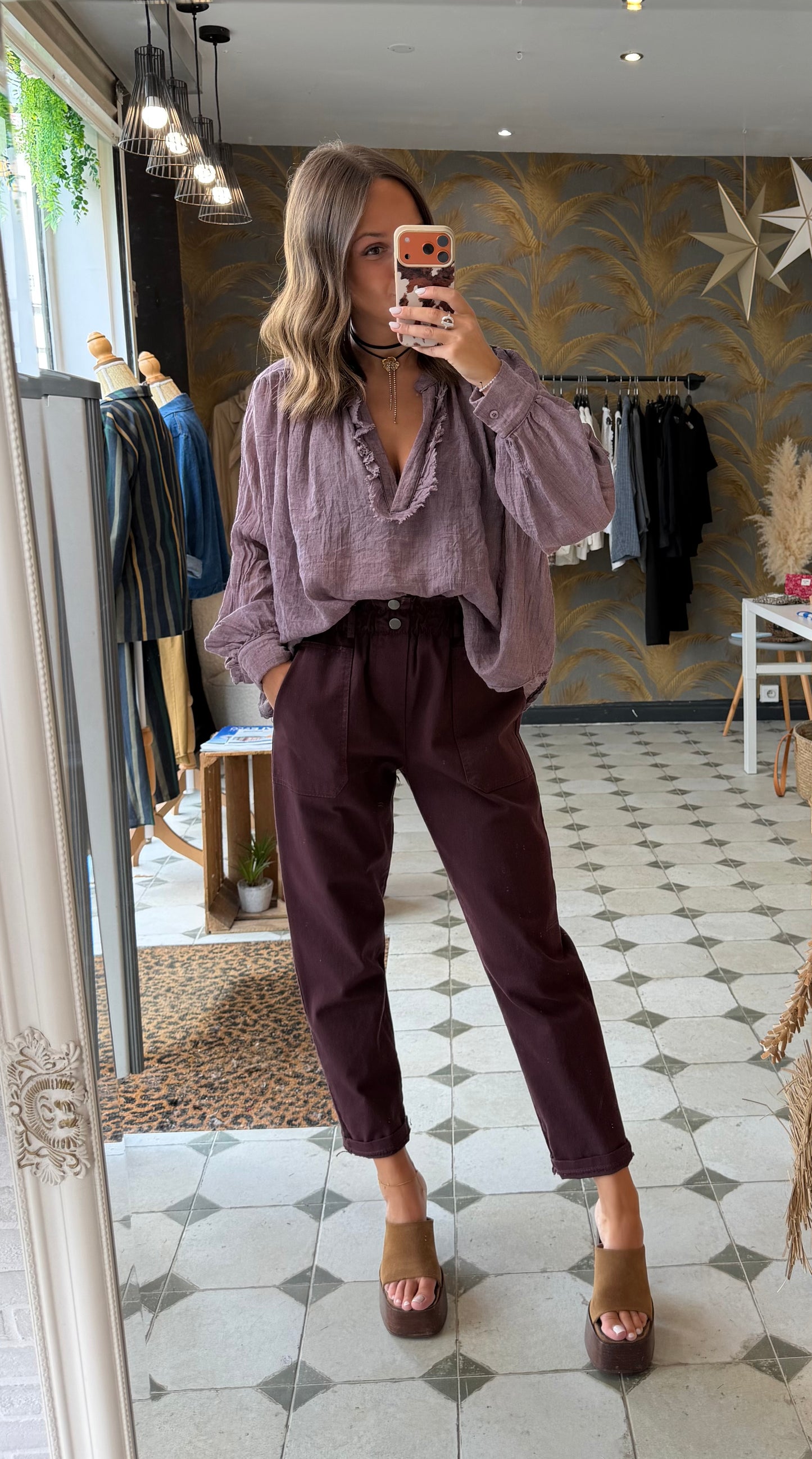Blouse ML Aria prune - Johanna Paris