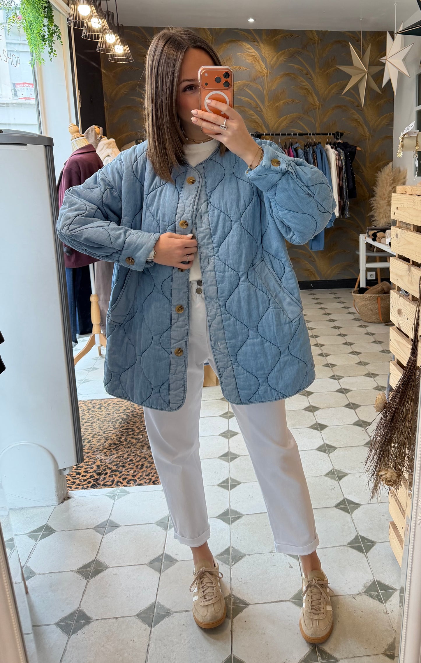 Veste matelassée en jean Anaïs - Johanna Paris