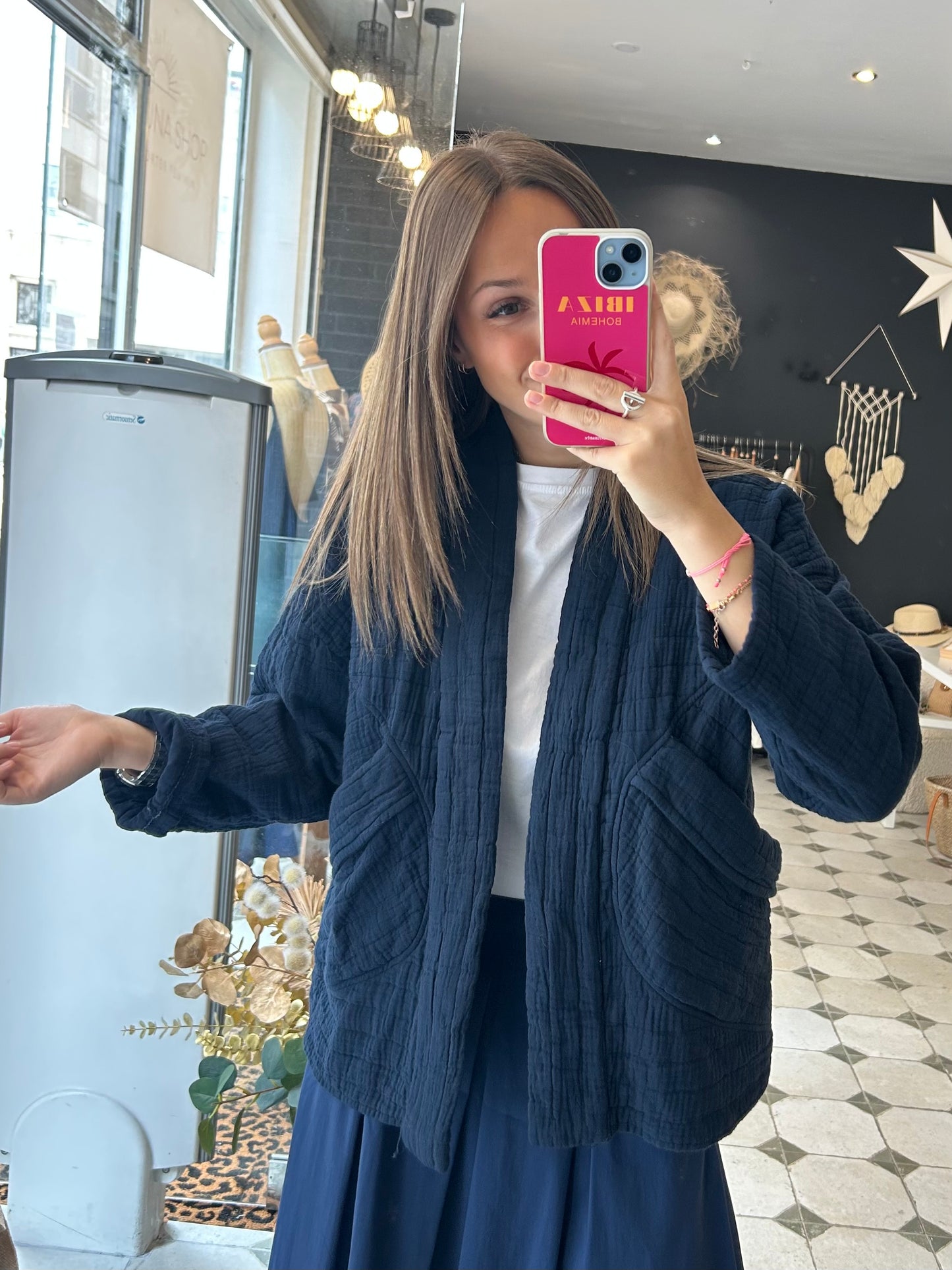 Veste matelassée bleu marine - Johanna Paris