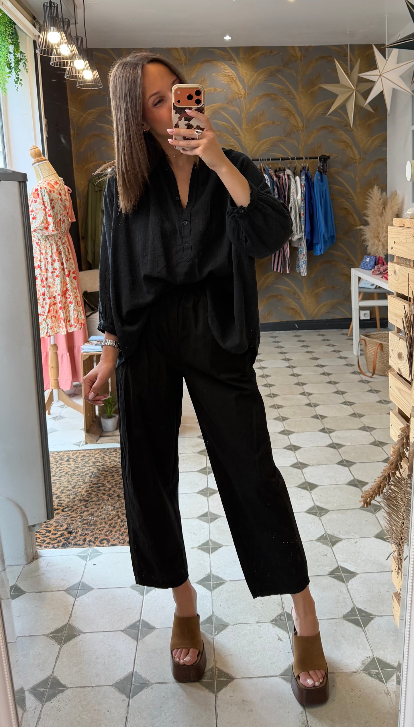 Chemise Ava en Garza noir - Johanna Paris
