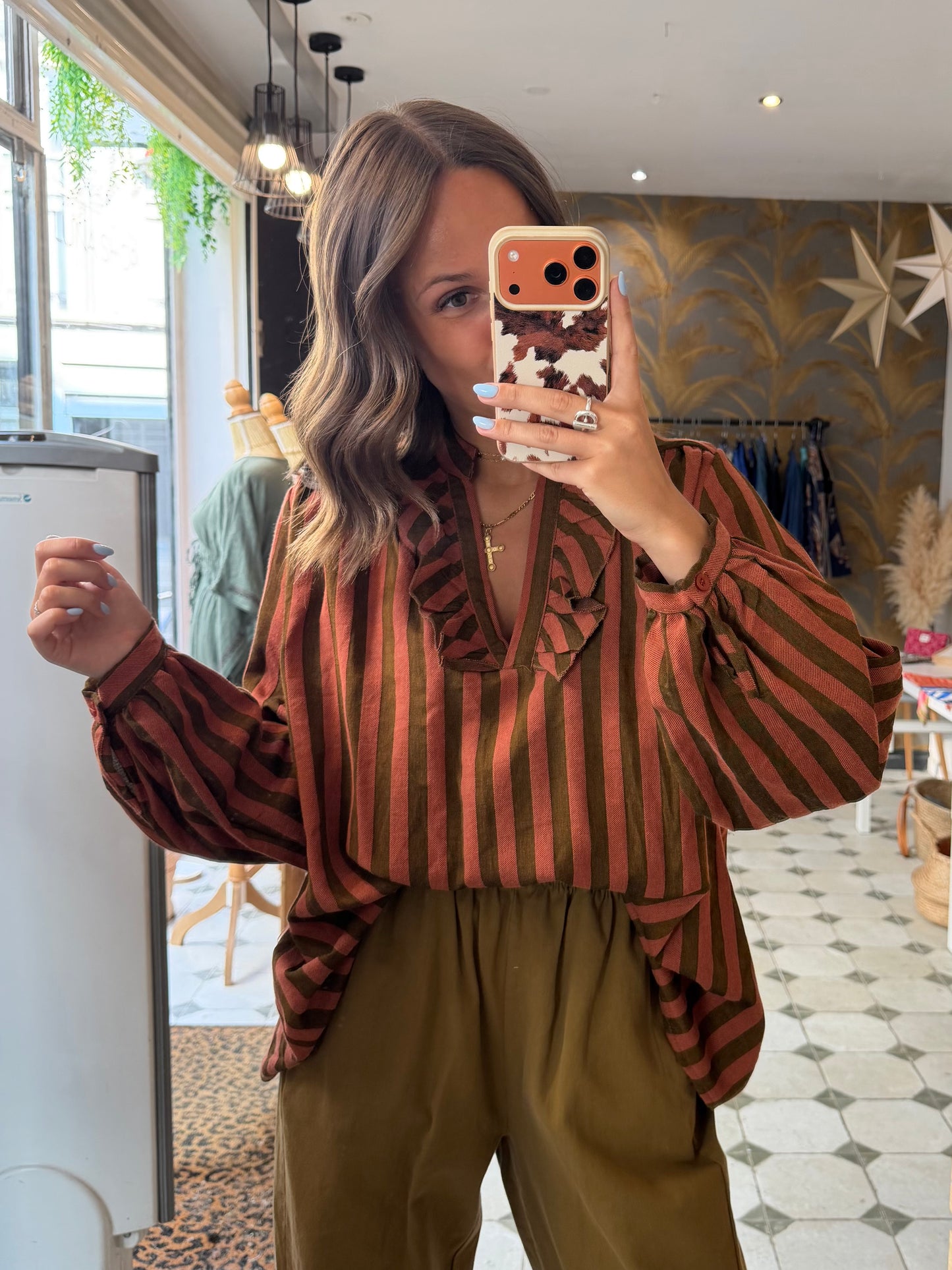 Blouse Aria rayé terracota  - Johanna Paris