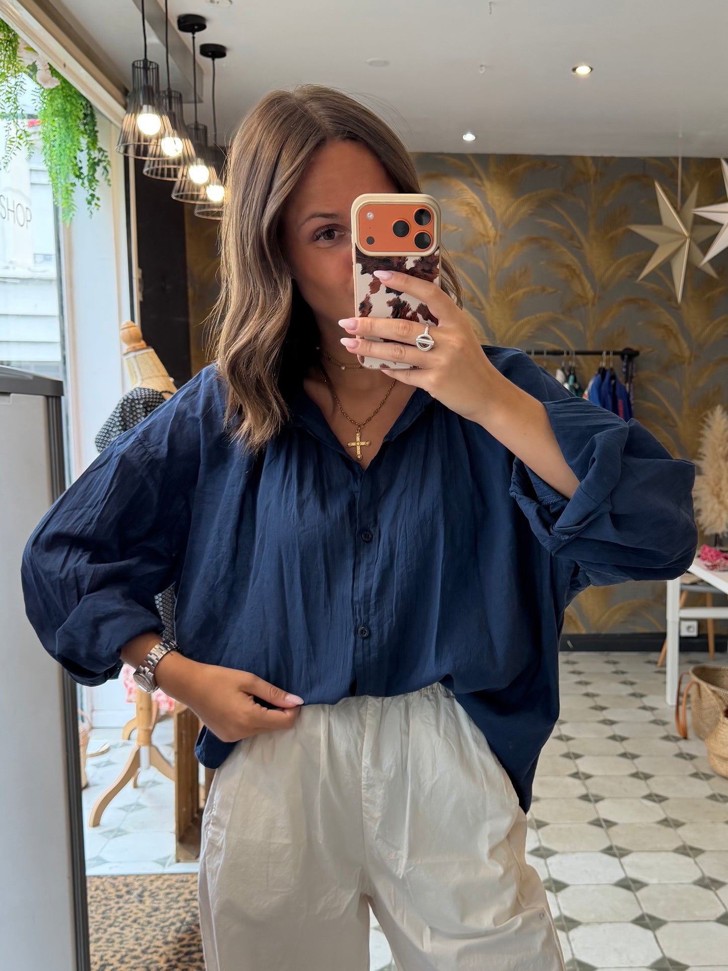 Chemise Clémentine bleu marine  - Johanna Paris