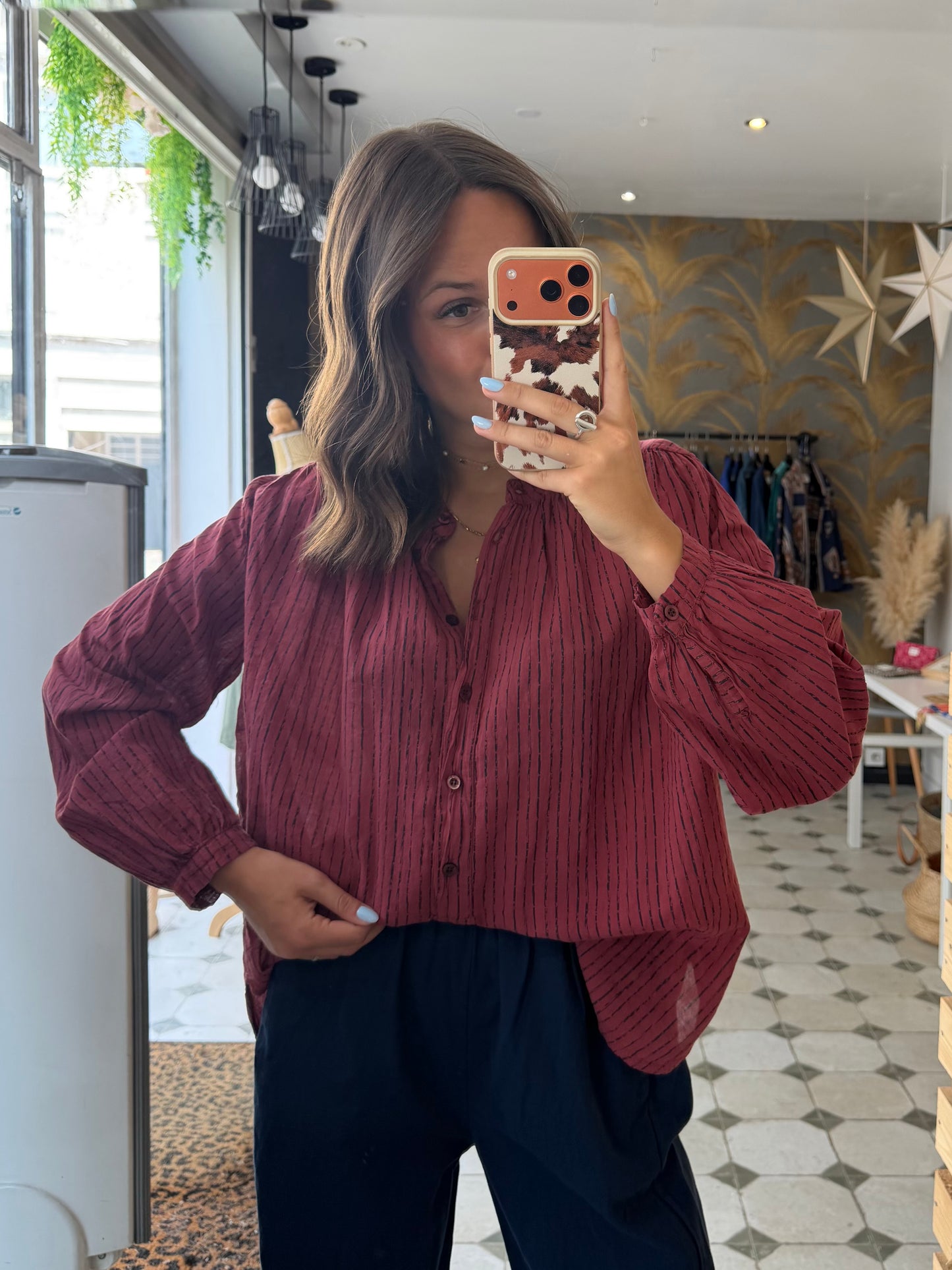 Blouse bordeaux basique - Johanna Paris