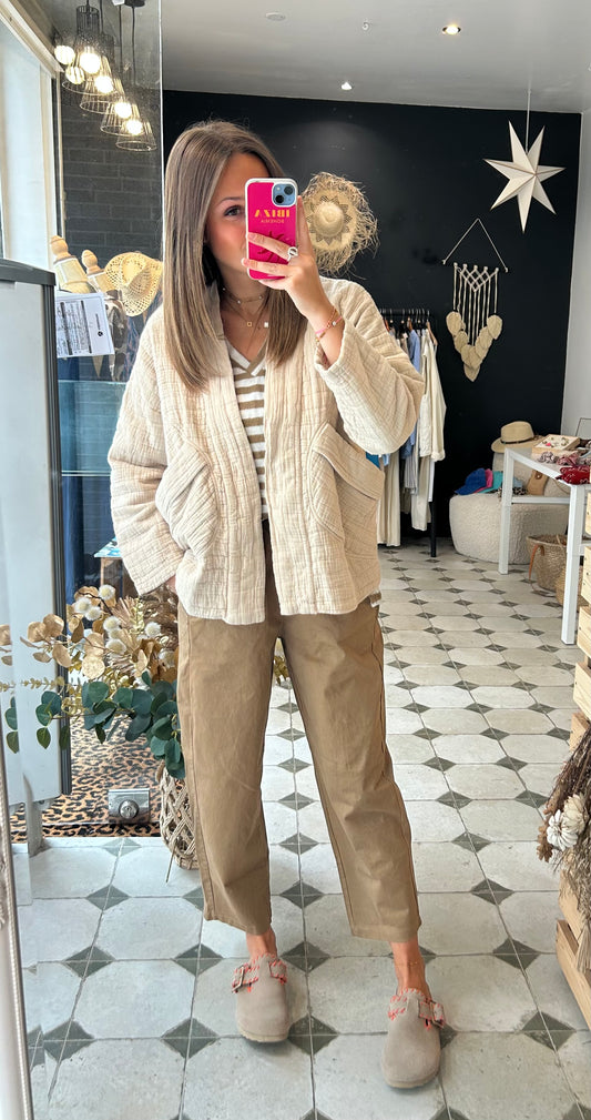 Pantalon Magique en toile camel - Johanna Paris