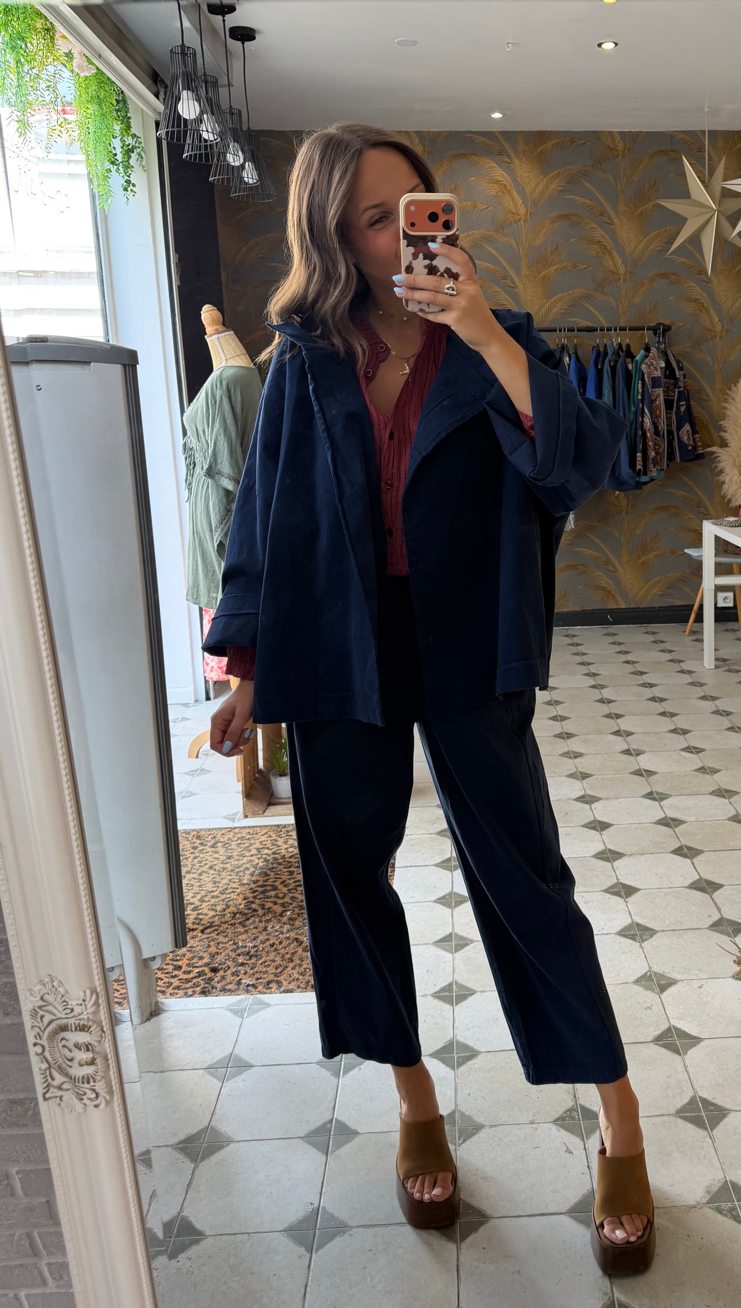 Veste en toile bleu marine  - Johanna Paris