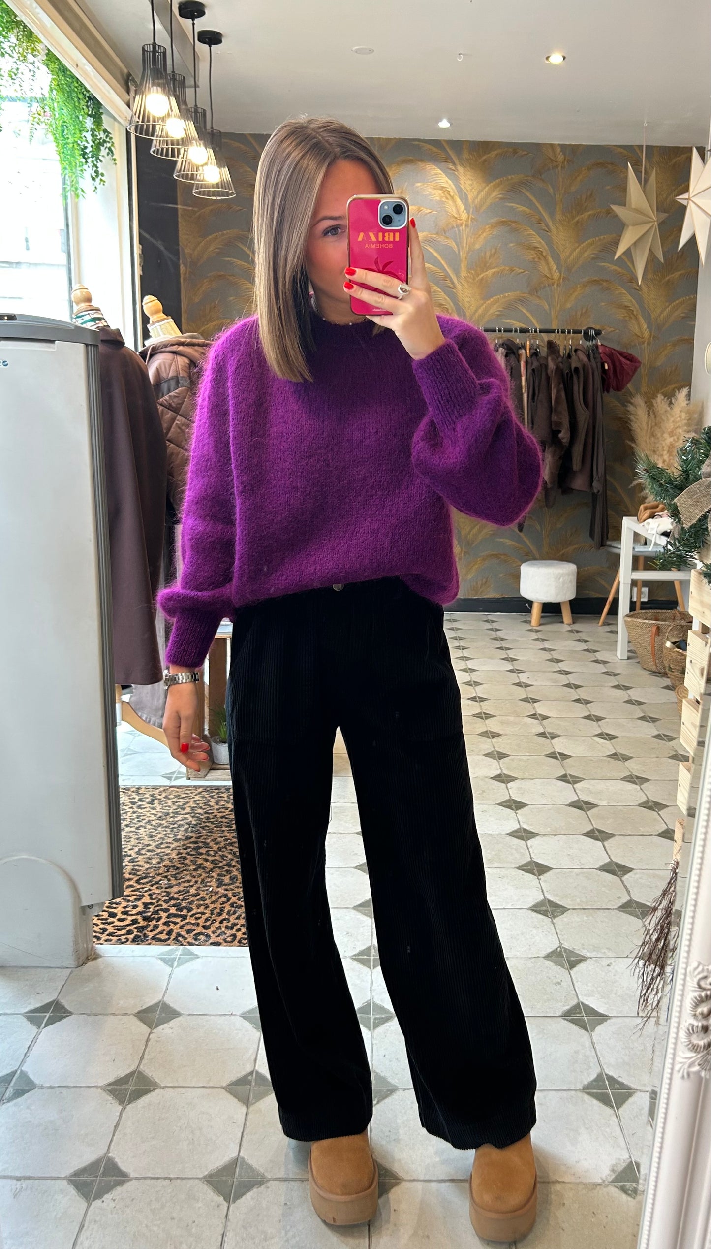 PO large en velours noir - Johanna Paris