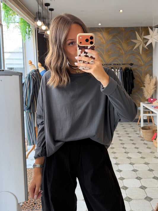 T-Shirt Col Bateau gris - Johanna Paris