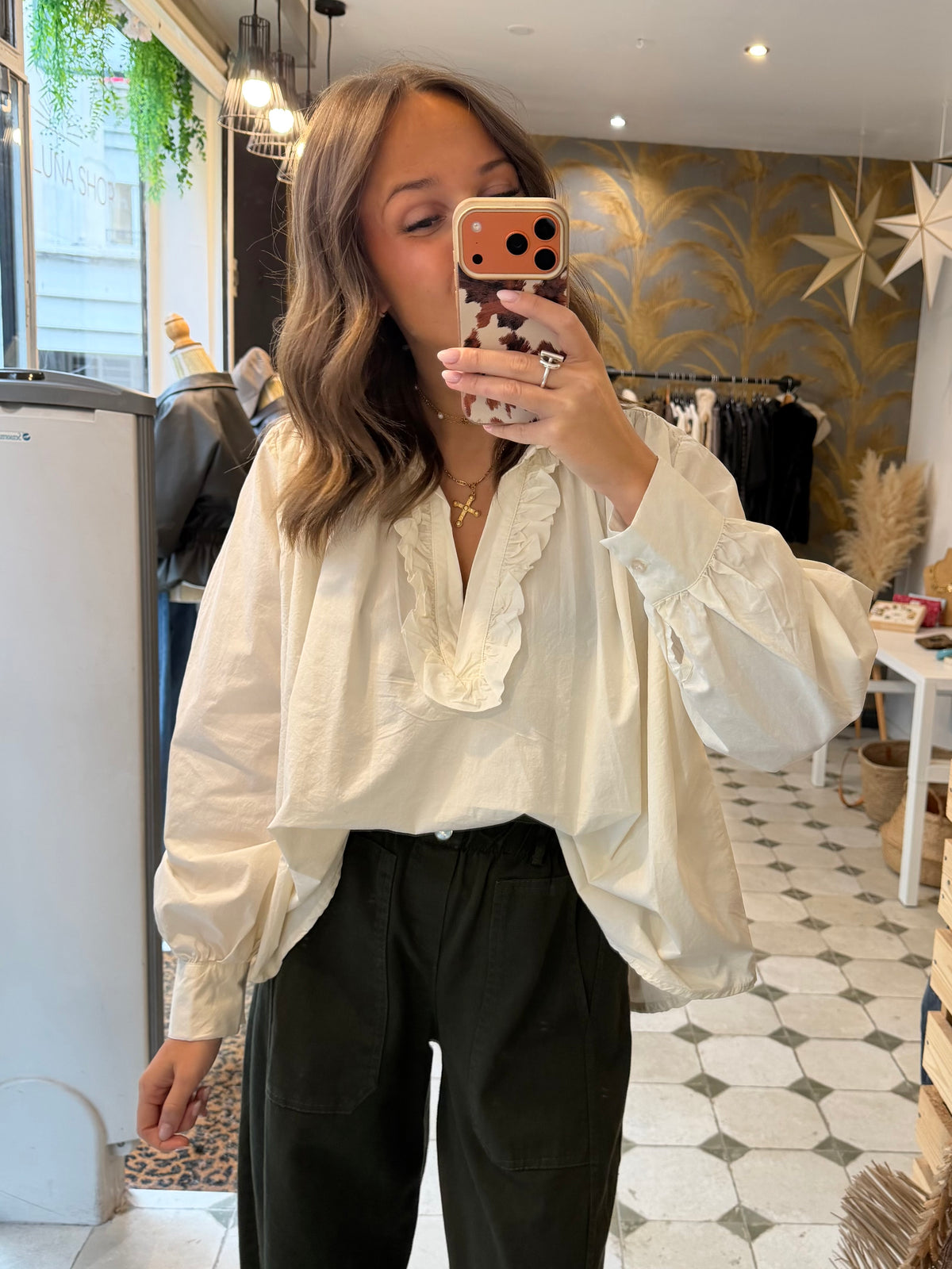 Blouse Aria manches longues écru - Johanna Paris