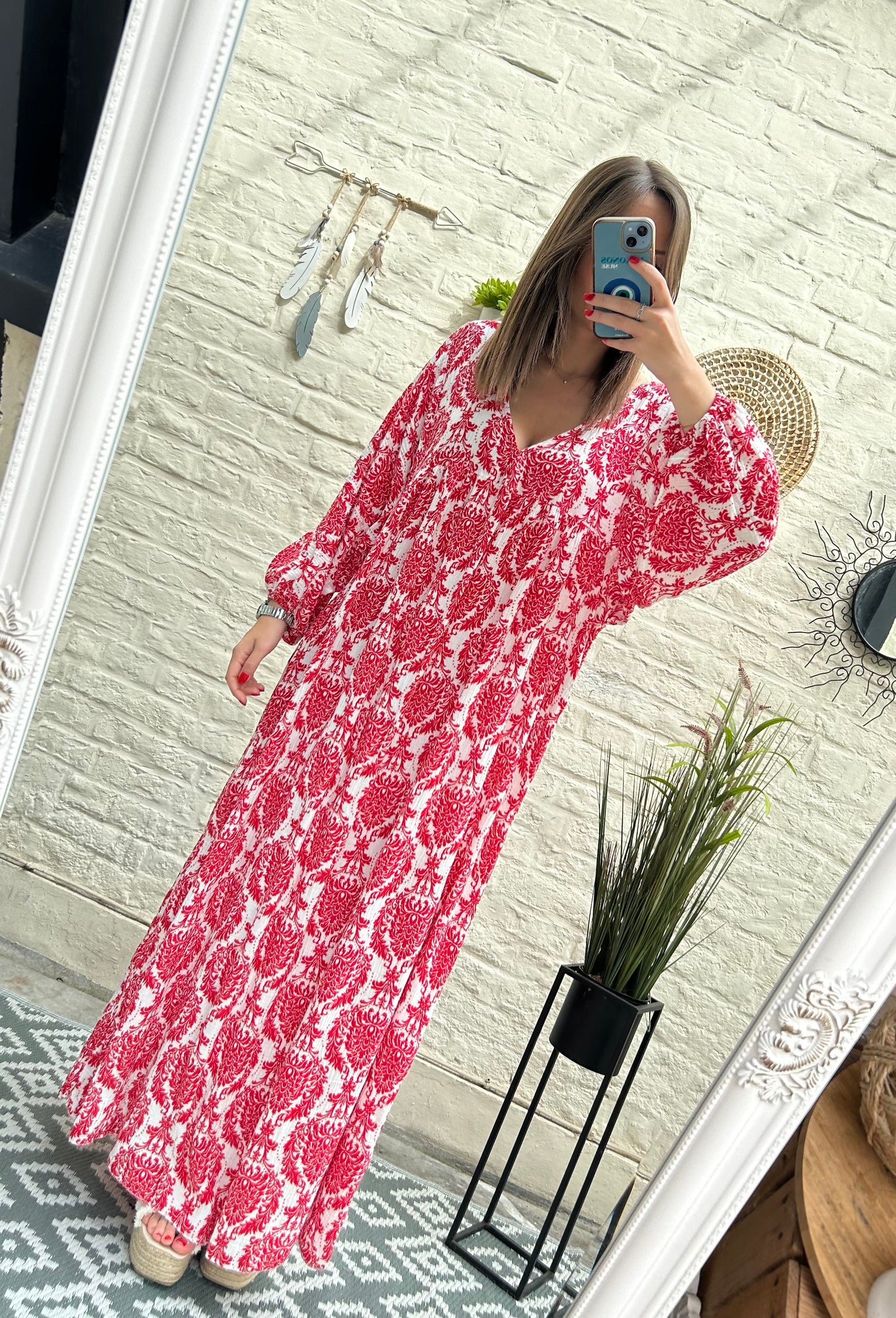 Robe longue en gaze de coton