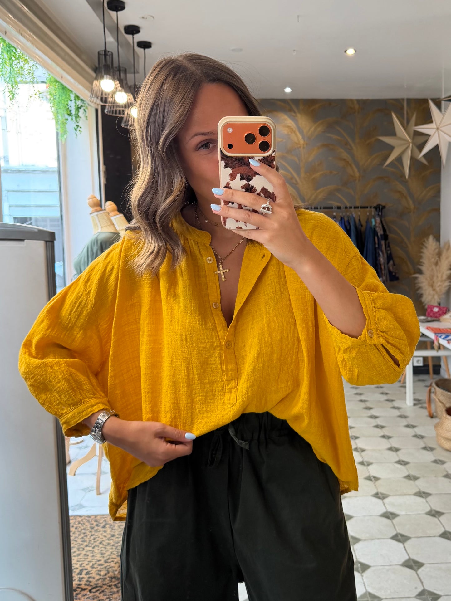 Chemise Ava en Garza moutarde - Johanna Paris