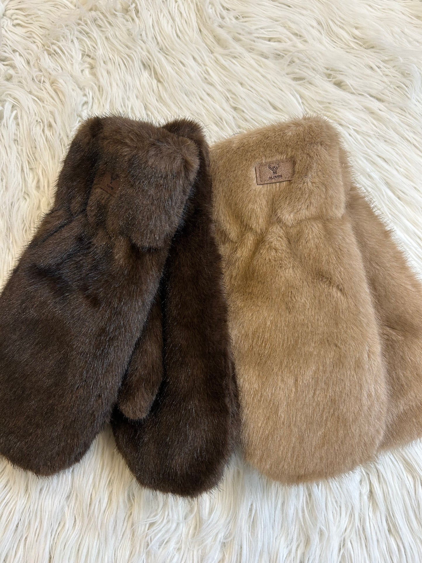 Moufles en fourrure - camel