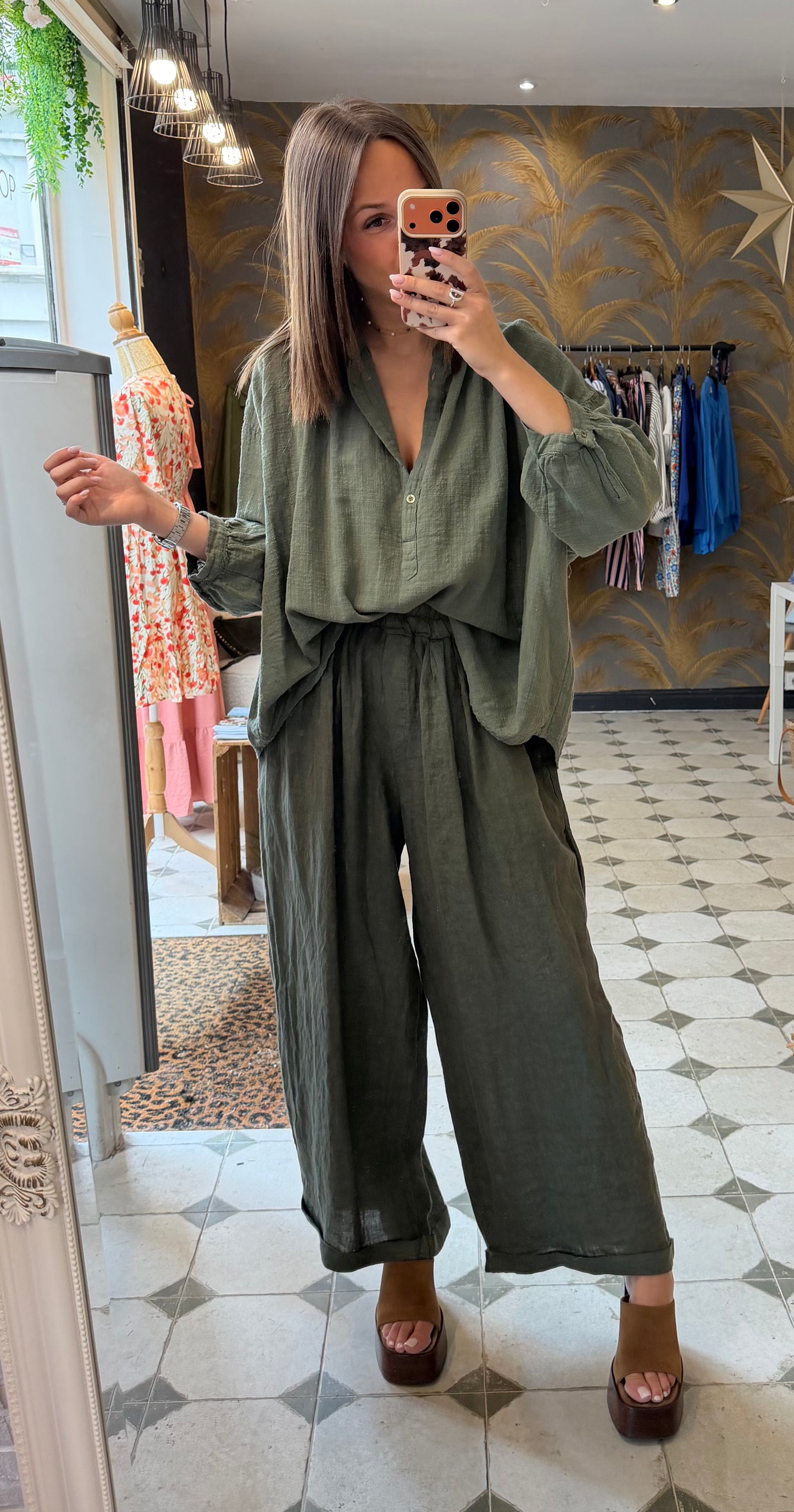 Chemise Ava en Garza kaki - Johanna Paris