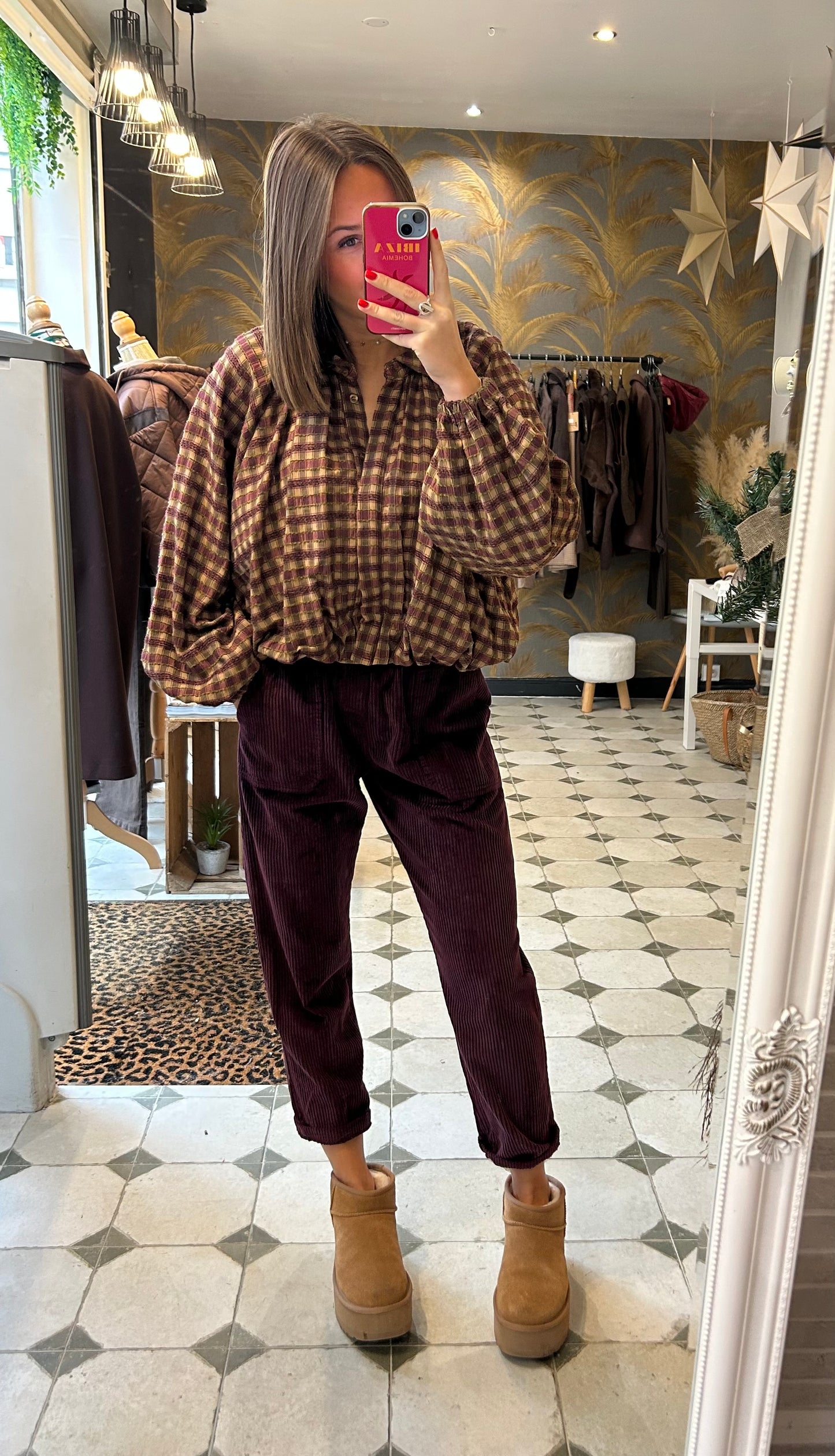 Pantalon en velours prune - Johanna Paris