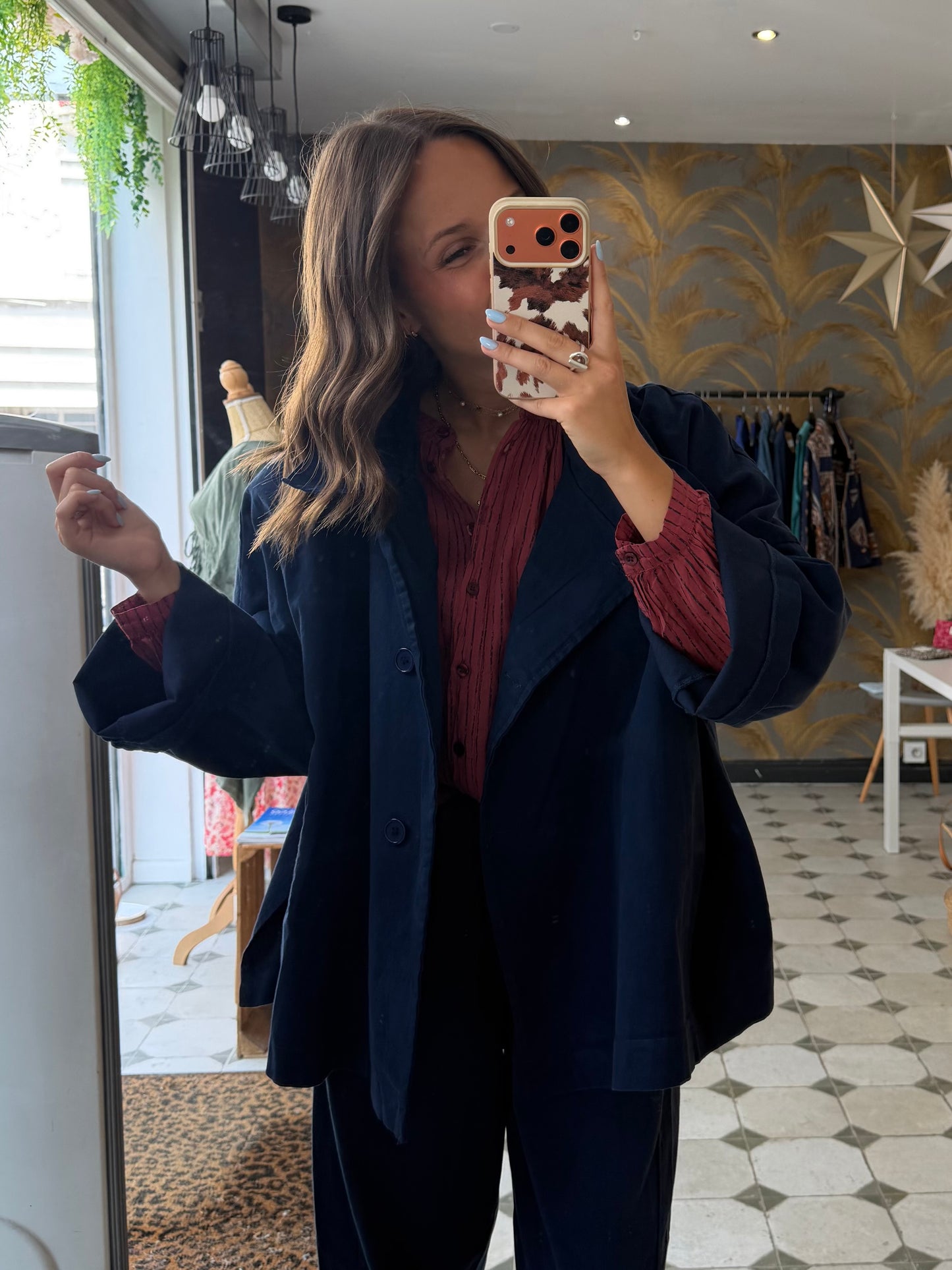 Veste en toile bleu marine  - Johanna Paris