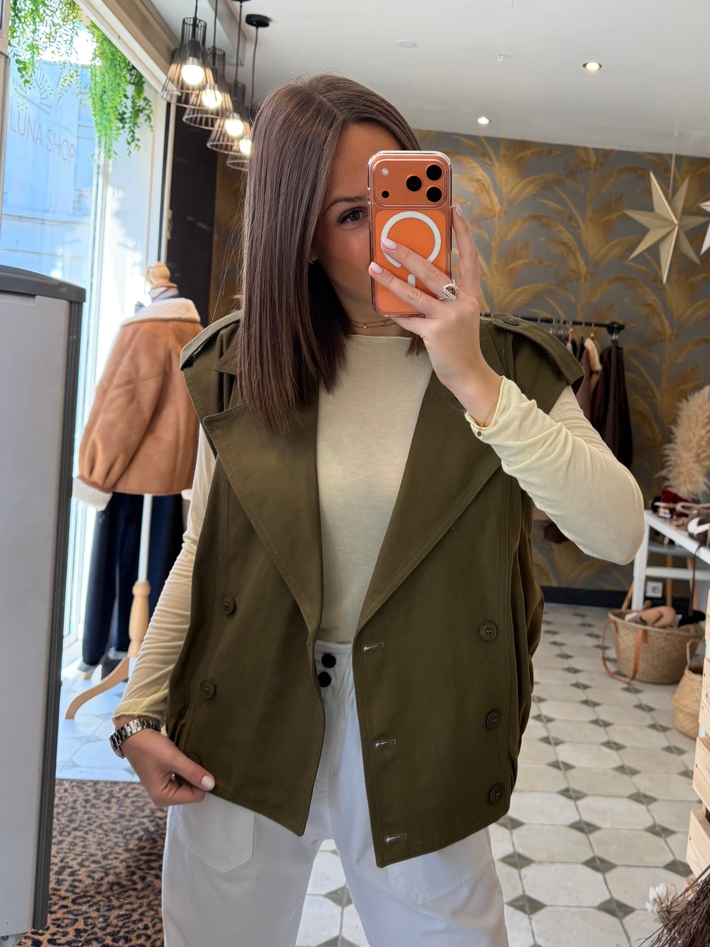 Gilet sans manches Pia kaki - Johanna Paris