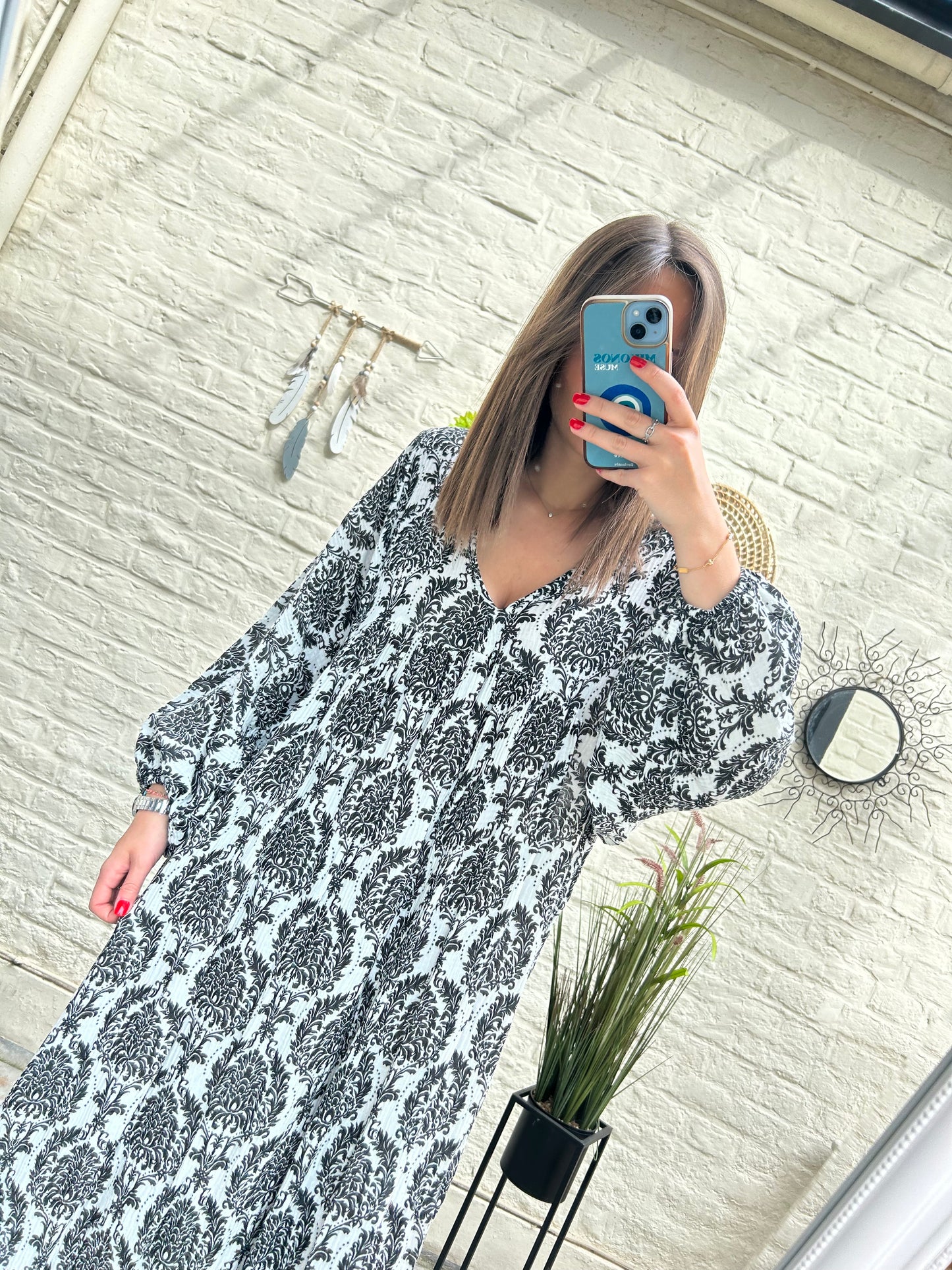 Robe longue en gaze de coton