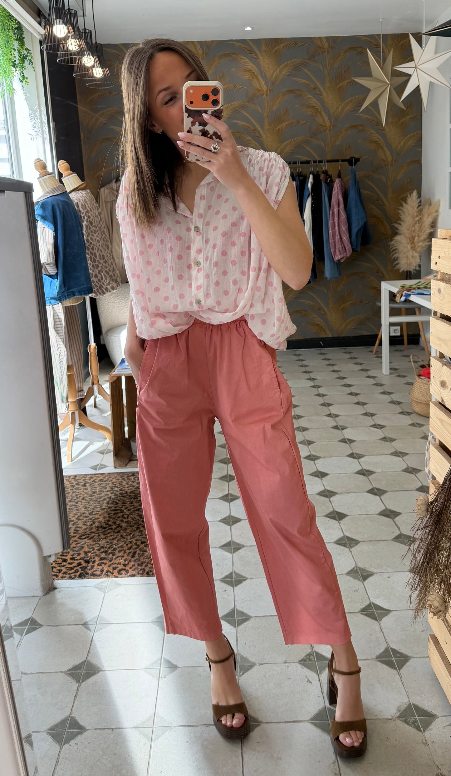 Pantalon Magique rose saumon - Johanna Paris