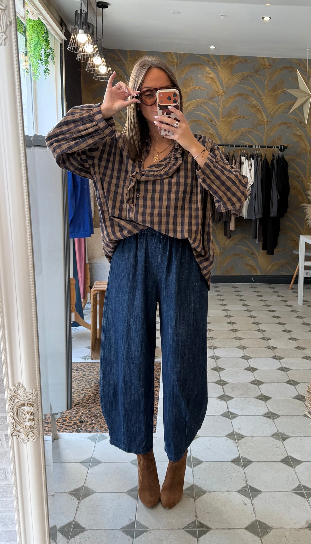 Pantalon style magique forme ballon en jean  - Johanna Paris