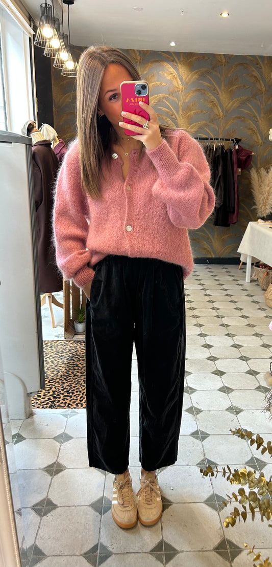 Pantalon Magique en velours gris - Johanna Paris