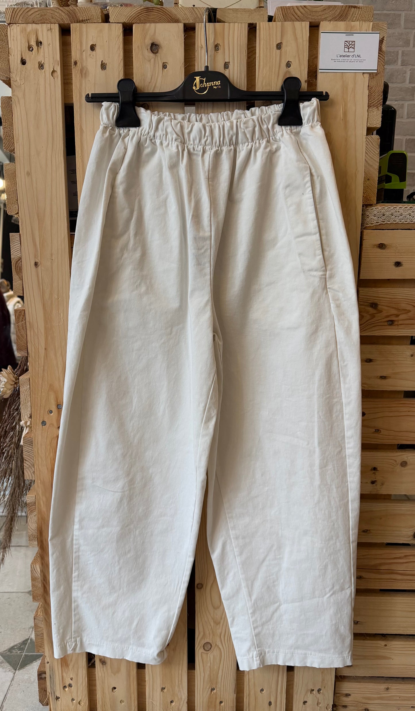 Pantalon Magique en toile blanc - Johanna Paris
