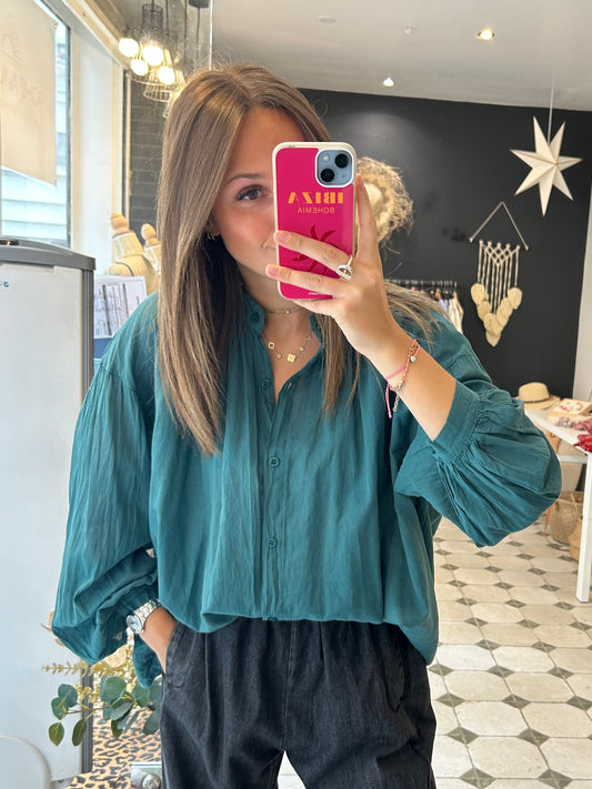 Chemise Clémentine bleu canard - Johanna Paris