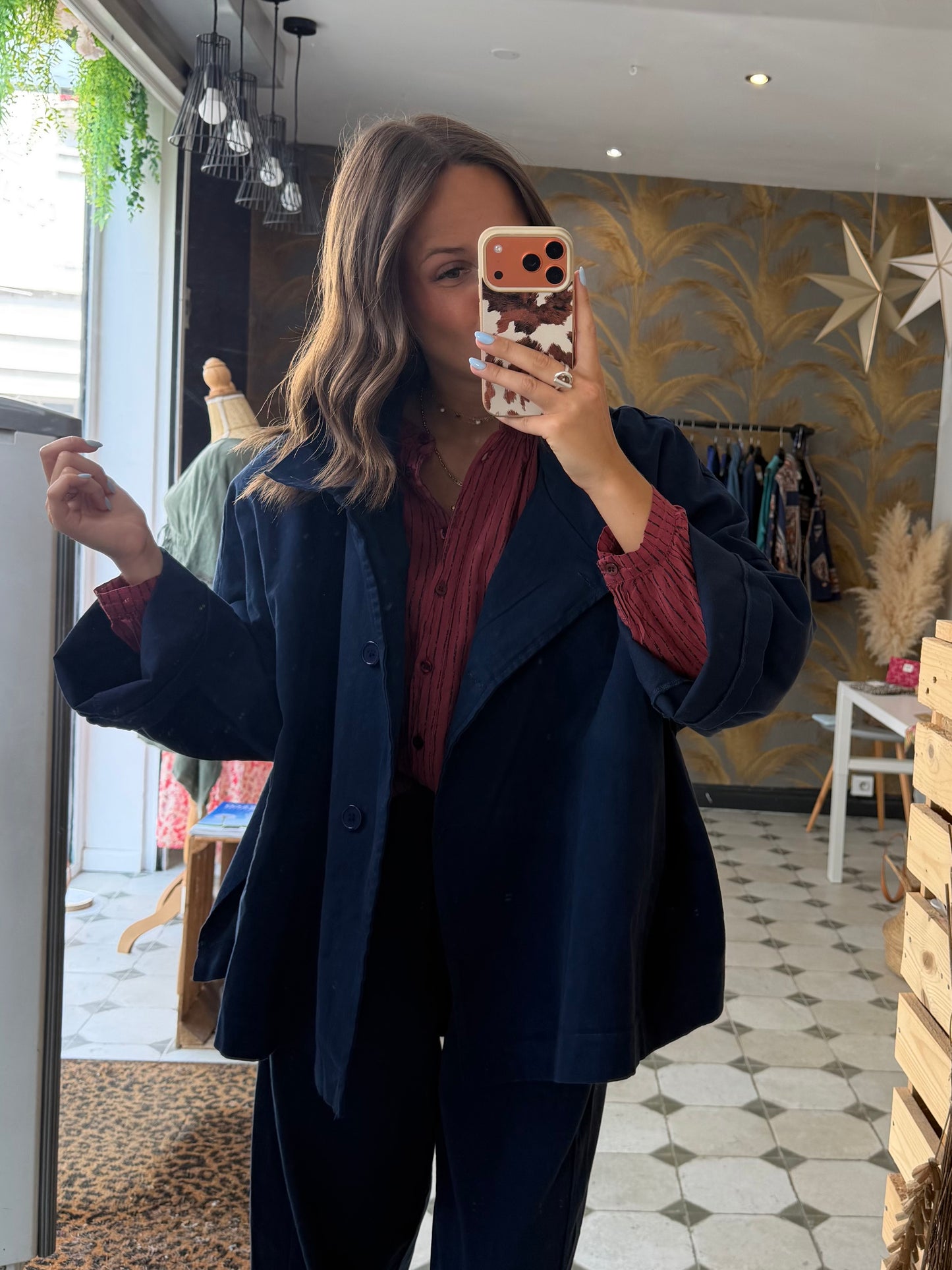 Veste en toile bleu marine  - Johanna Paris