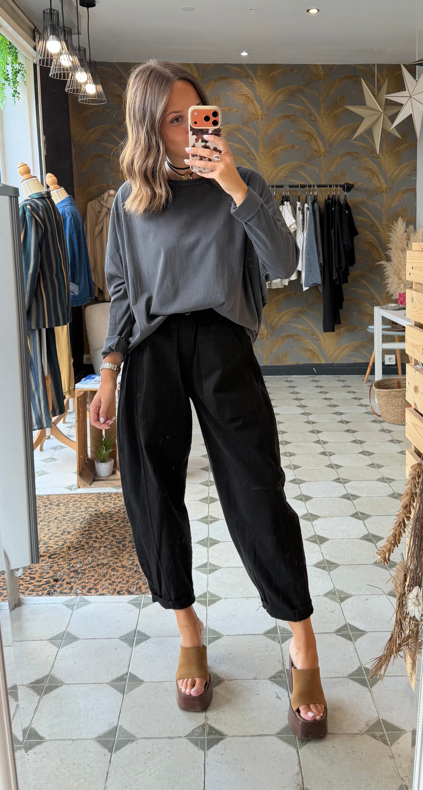 T-Shirt Col Bateau gris - Johanna Paris