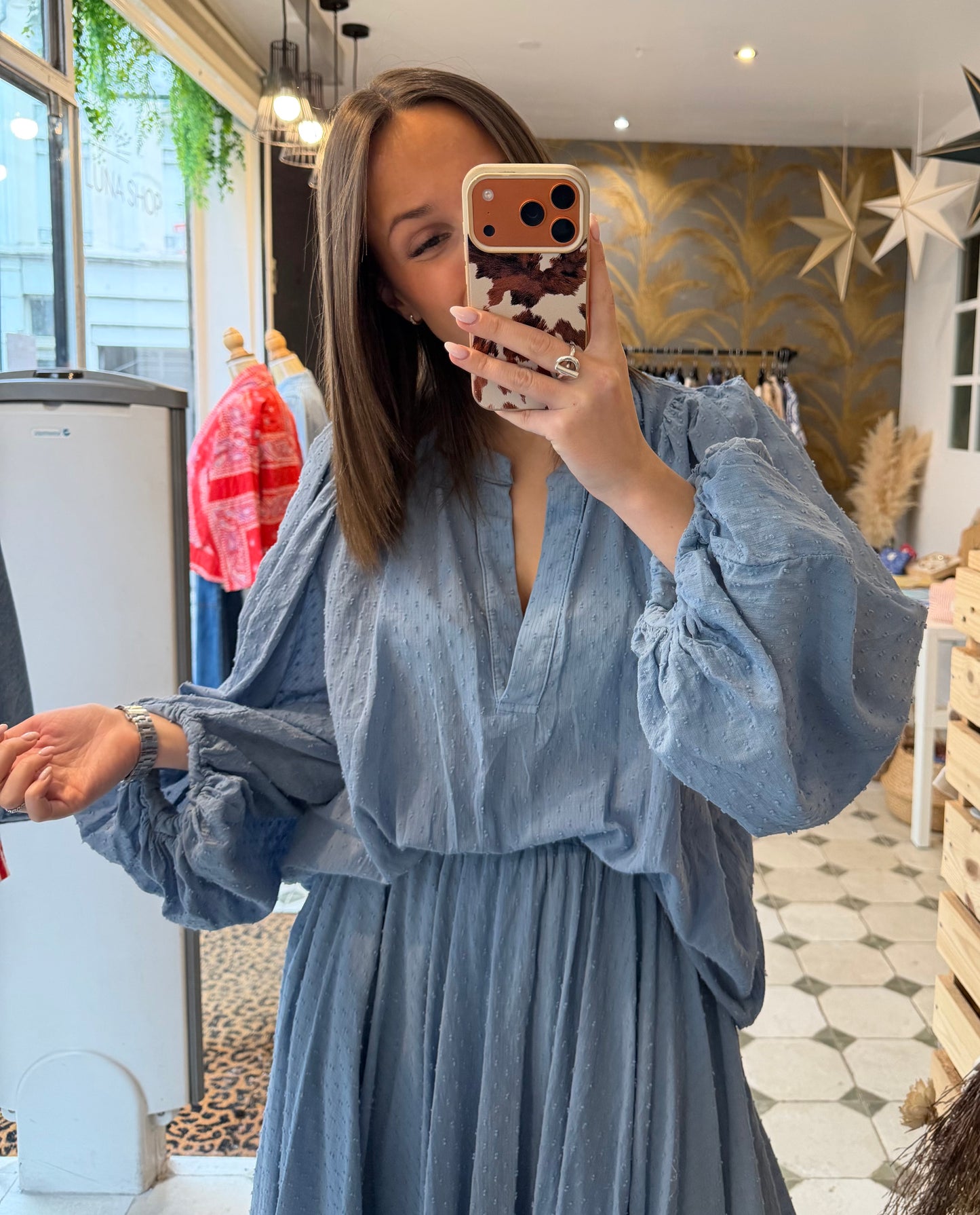 Blouse Flore bleue - Johanna Paris