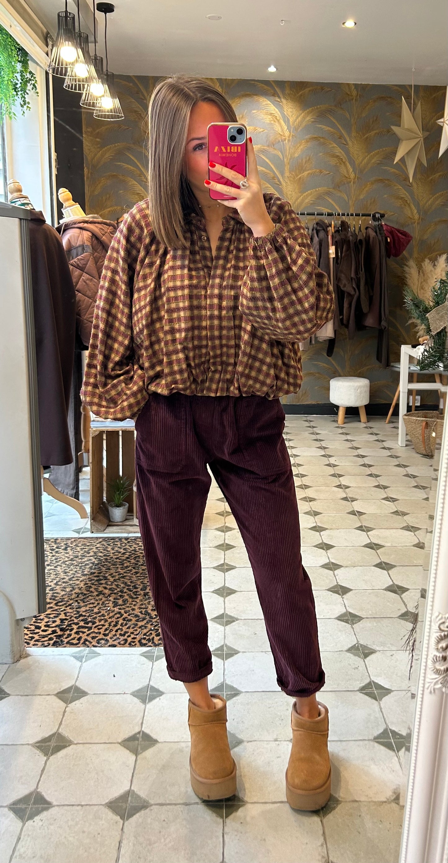 Pantalon en velours prune - Johanna Paris