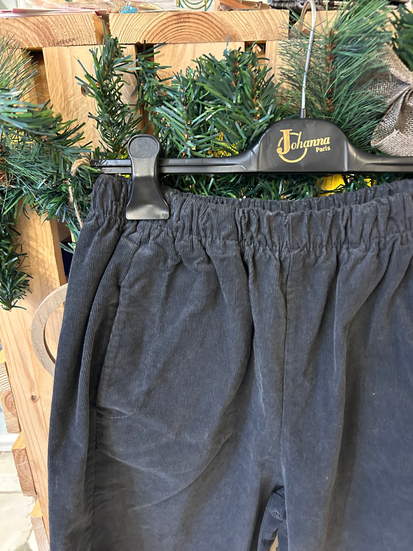 Pantalon Magique en velours gris - Johanna Paris