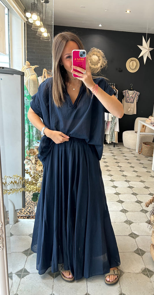 Jupe Clémentine bleu marine - Johanna Paris