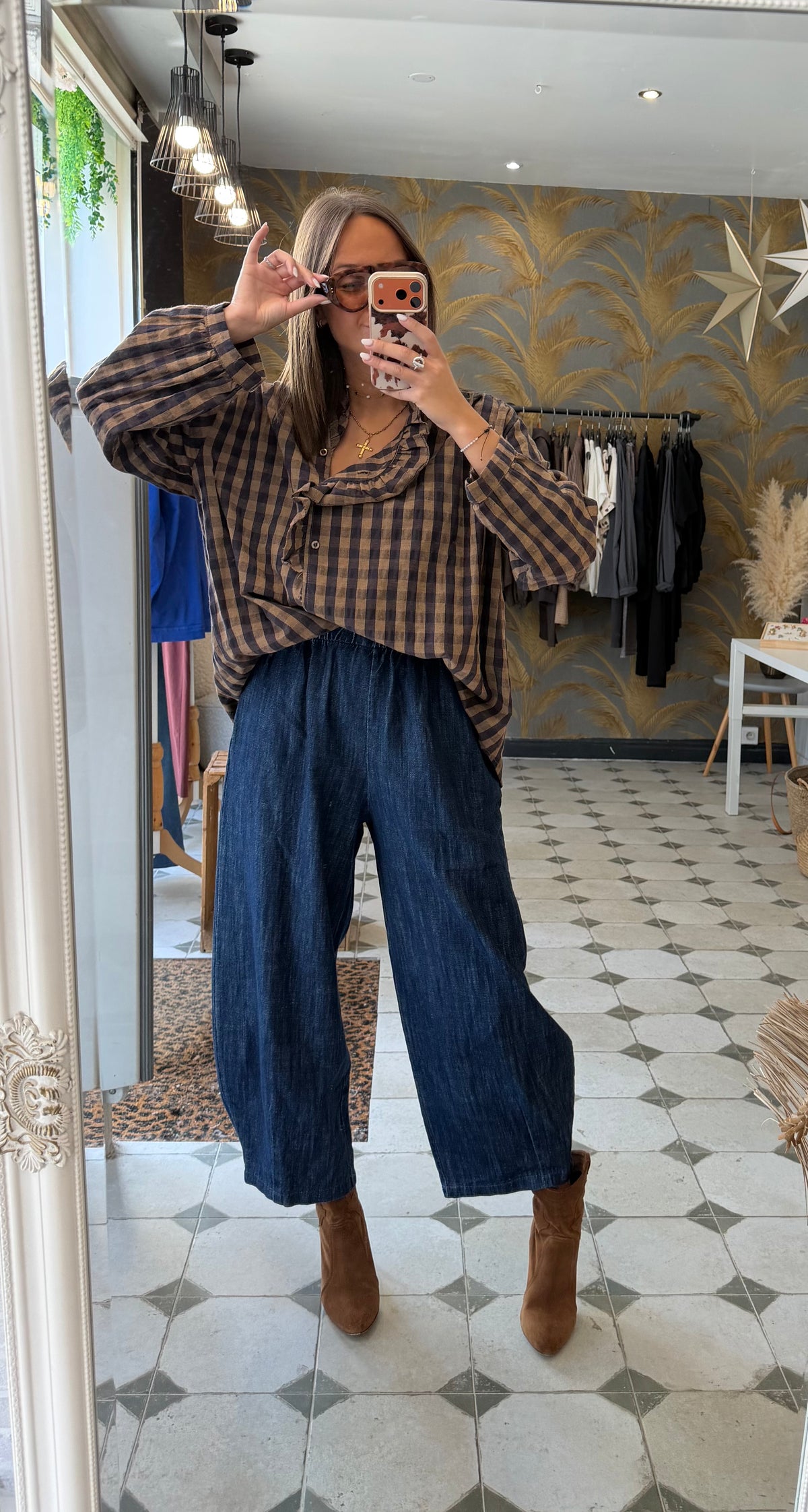 Pantalon style magique forme ballon en jean  - Johanna Paris