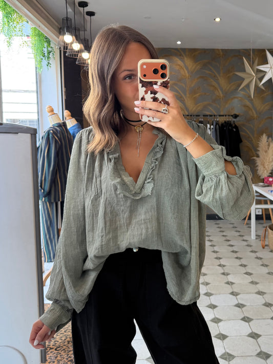 Blouse ML Aria kaki - Johanna Paris
