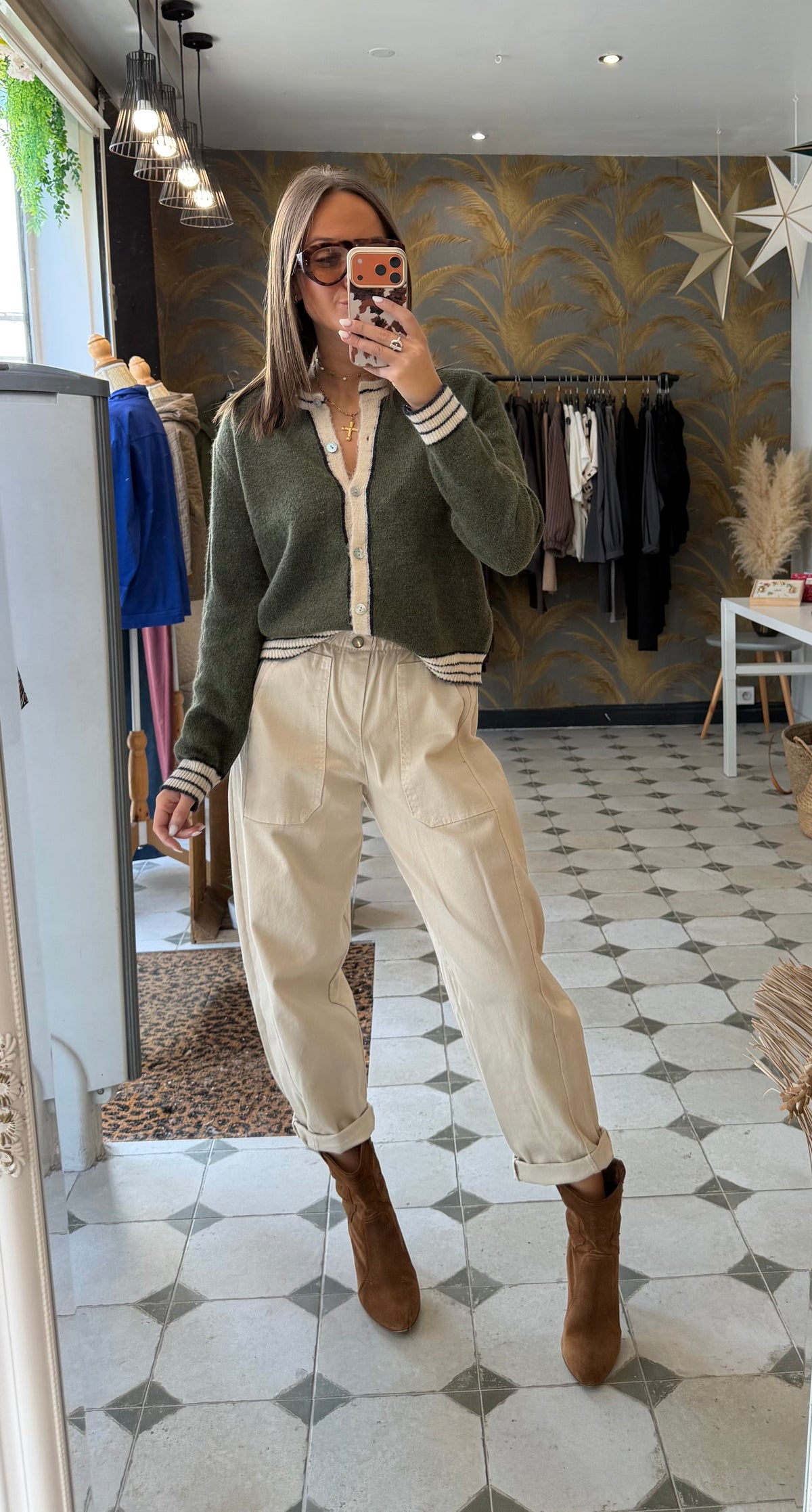 Gilet en laine kaki - Johanna Paris