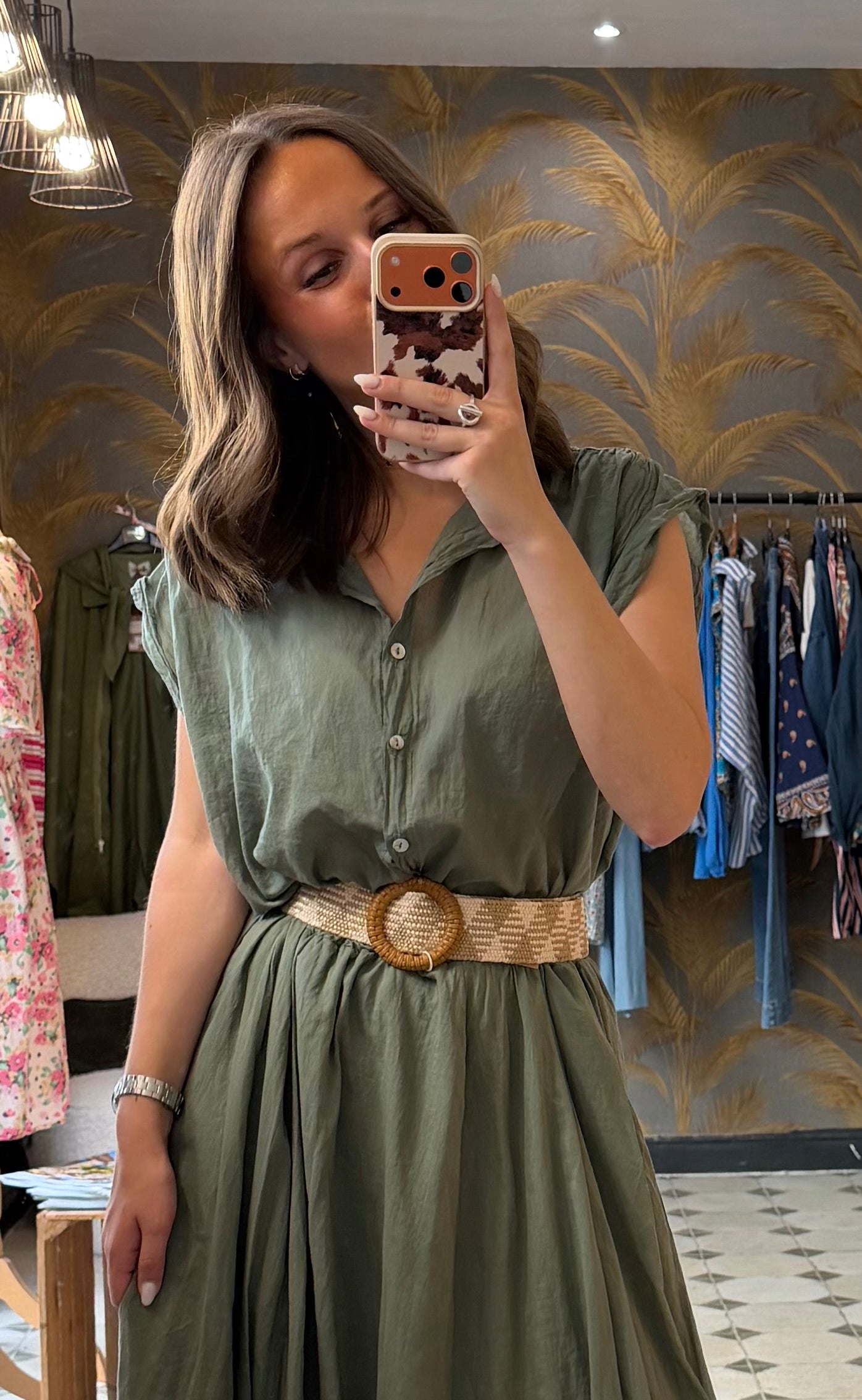 Blouse sans manches Myla kaki - Johanna Paris