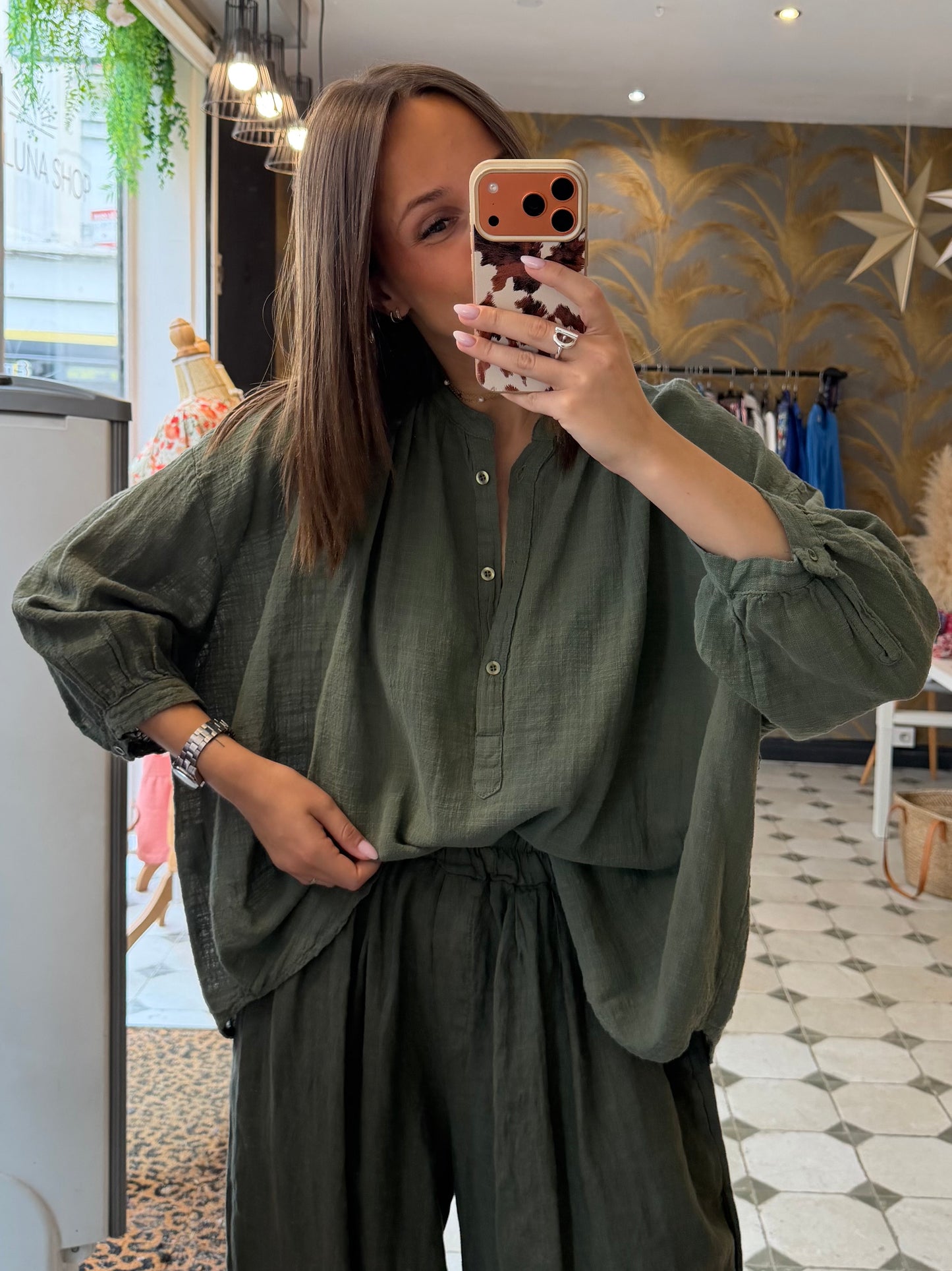 Chemise Ava en Garza kaki - Johanna Paris