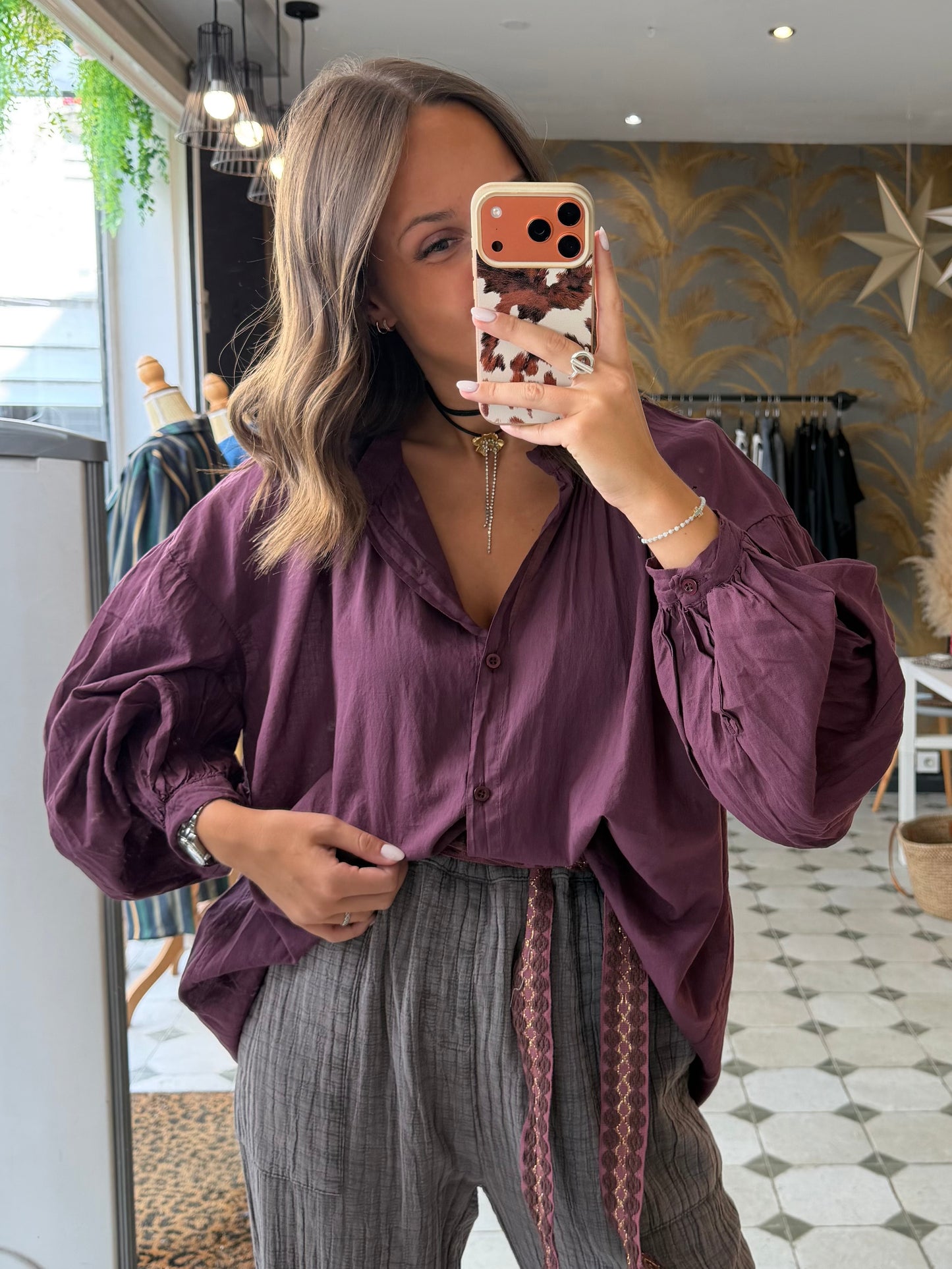Chemise Clémentine prune - Johanna Paris