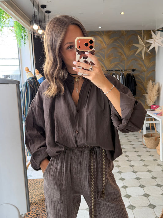 Chemise Clémentine chocolat - Johanna Paris