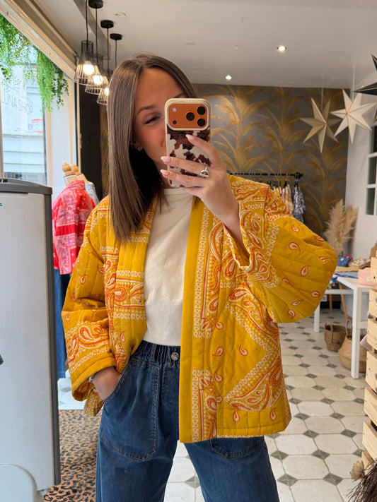 Veste matelassée bandana jaune - Johanna Paris