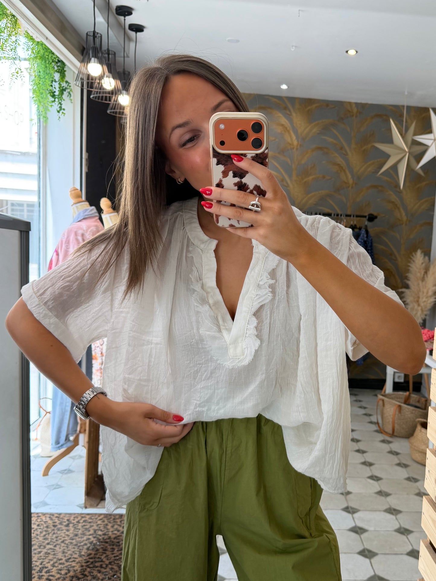 Blouse Aria manches courtes blanc - Johanna Paris